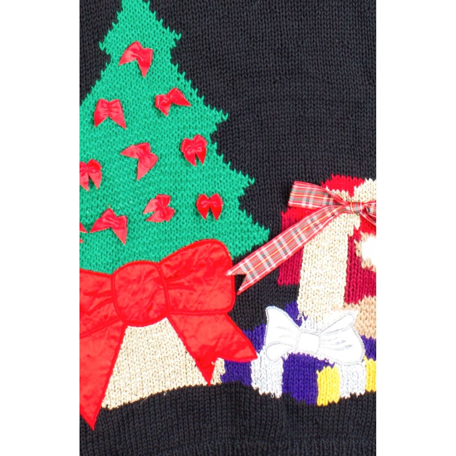 Vintage VINTAGE Marisa Christina Black Cardigan Ugly Christmas Bears Ramie Cotton 38” Bust 24” Length S Small Womens Mens 80s 90s Ragstock Size S / US 4 / IT 40 - 2 Thumbnail