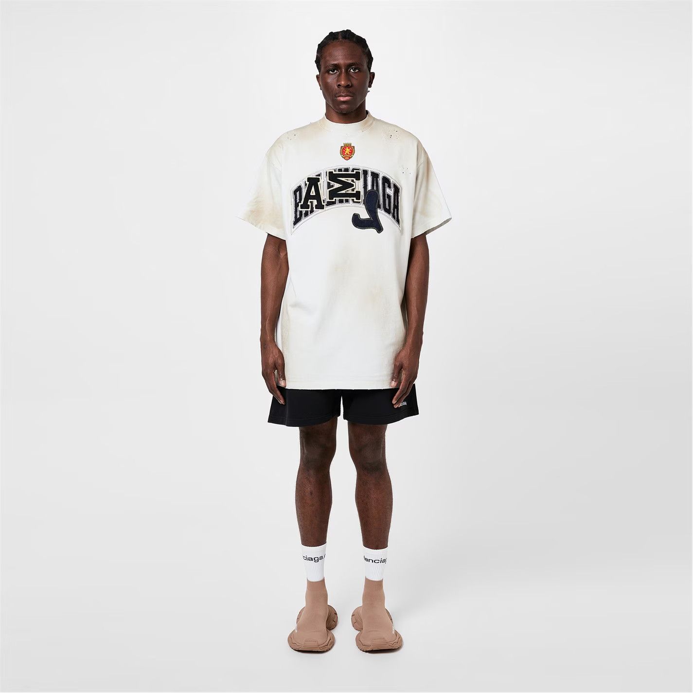 Balenciaga o1g2r1mq0226 Skater Oversized T-Shirt In Dirty White Size US XS / EU 42 / 0 - 5 Thumbnail