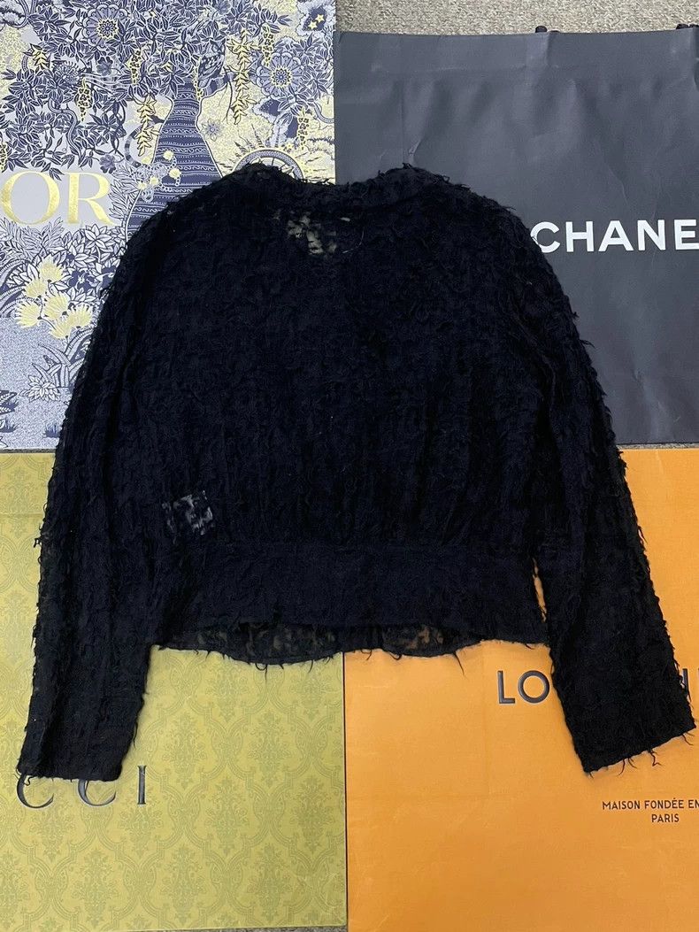 Chanel chanel 22A black thin diamond-buttoned woollen jacket Size XS / US 0-2 / IT 36-38 - 3 Thumbnail