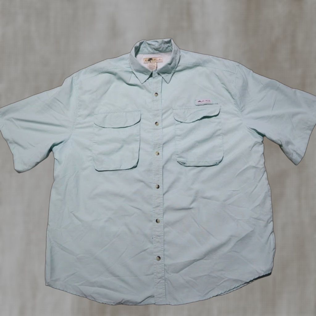 Vintage Joe Marlin Shirt Adult XL Blue Short Sleeve Button-Up Size US XL / EU 56 / 4 - 1 Thumbnail