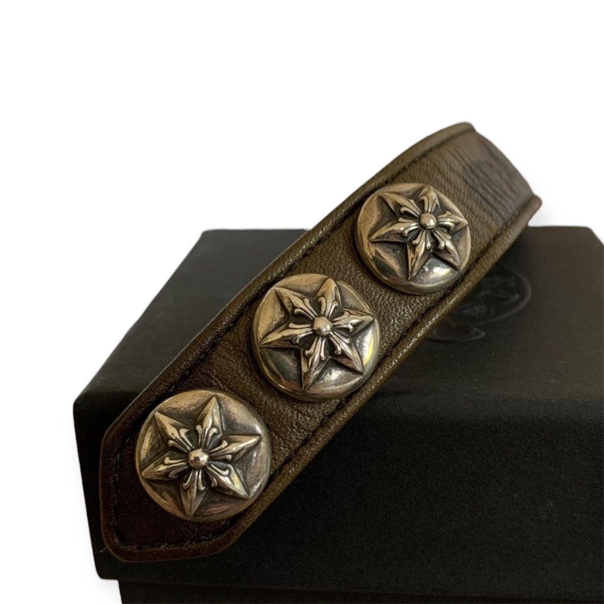 Chrome Hearts Chrome Hearts Adjustable Camo Leather Silver Snap Bracelet Size ONE SIZE - 6 Thumbnail