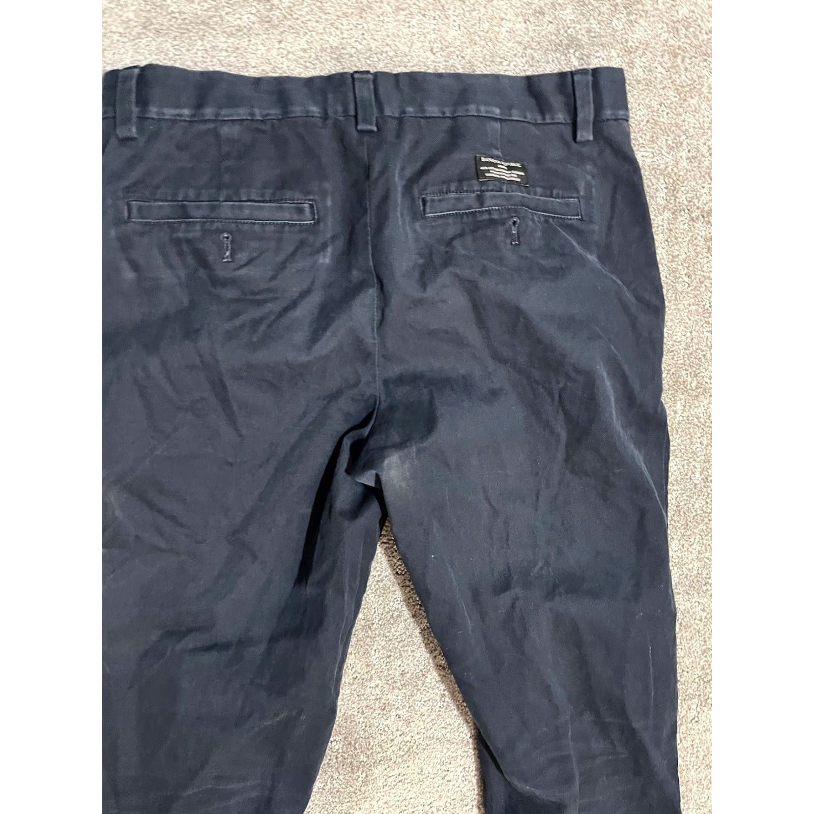 Banana Republic BANANA REPUBLIC Aiden Chino Pants Navy Blue Solid Mens 30x30 Cotton Blend Chino Size US 30 / EU 46 - 4 Thumbnail