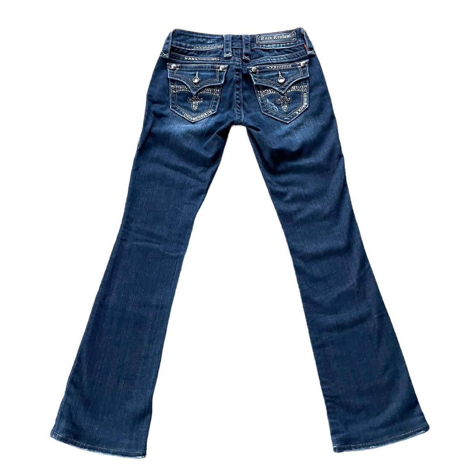 Rock Revival VTG Y2K Rock Revival bootcut jeans FLEUR DE LIS bling pocket Size 26" / US 2 / IT 38 - 3 Thumbnail