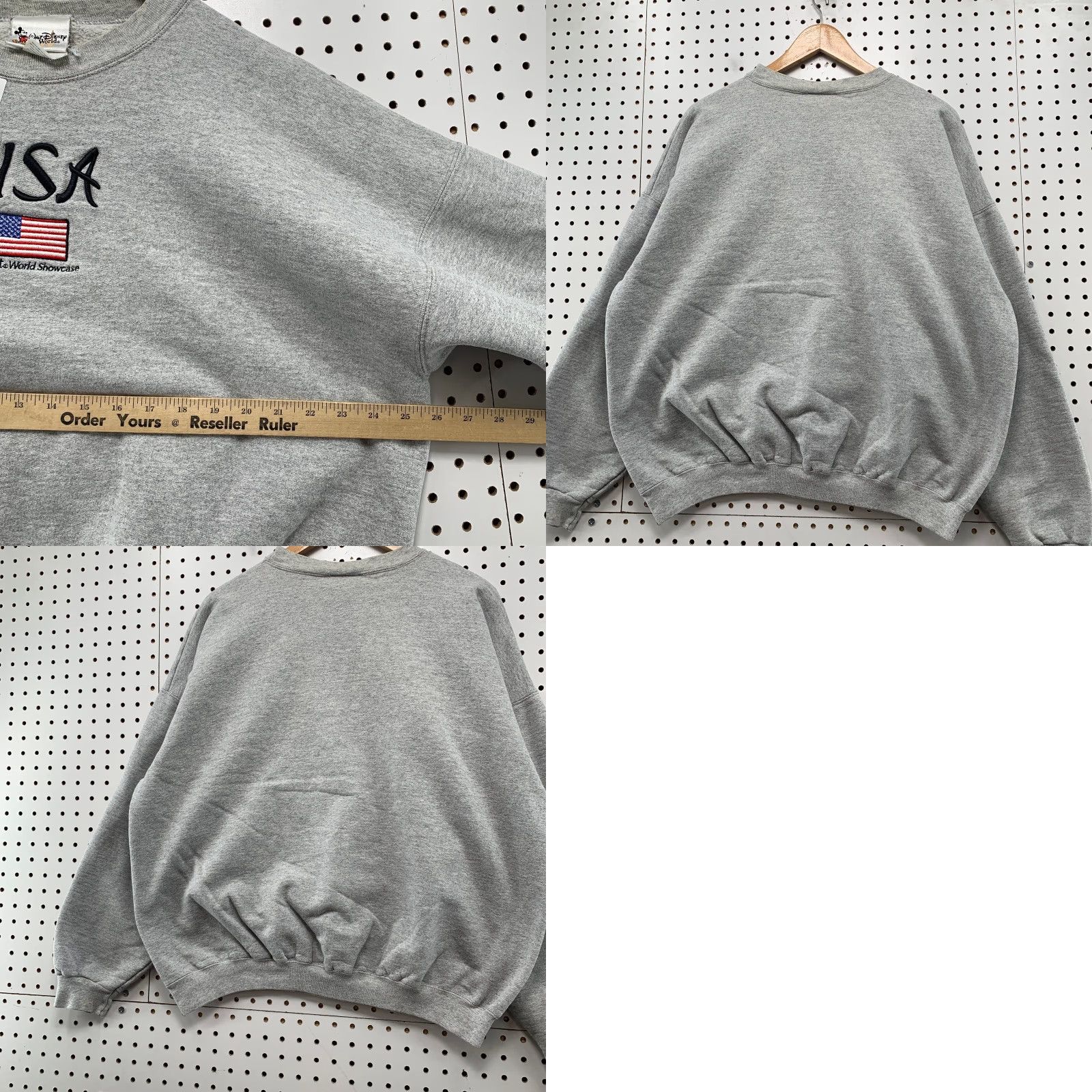 Disney VINTAGE Disney Epcot Sweatshirt Mens XL Gray Fleece Distressed Embroidered Size US XL / EU 56 / 4 - 9 Thumbnail