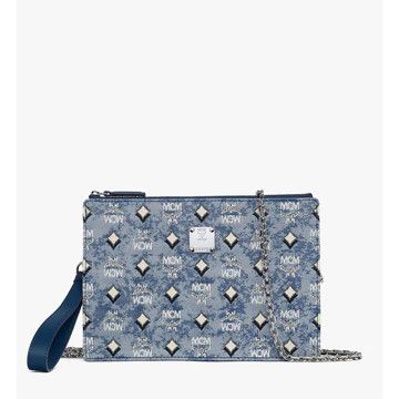 MCM o1mt1gz0426 Size: OS / Aren Flat Pouch in Blue Size ONE SIZE - 1 Thumbnail