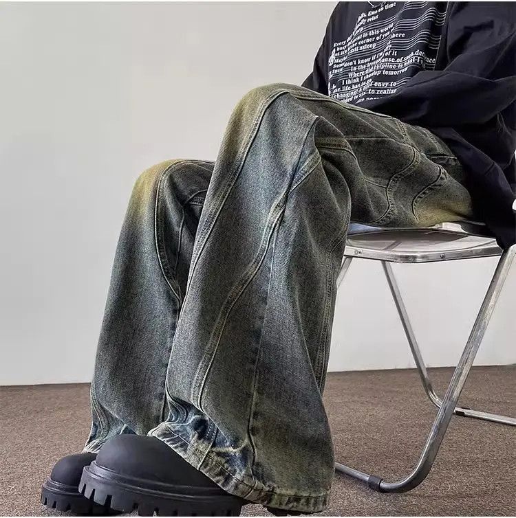 Japanese Brand Retro straight leg casual washed jeans Size US 32 / EU 48 - 5 Thumbnail