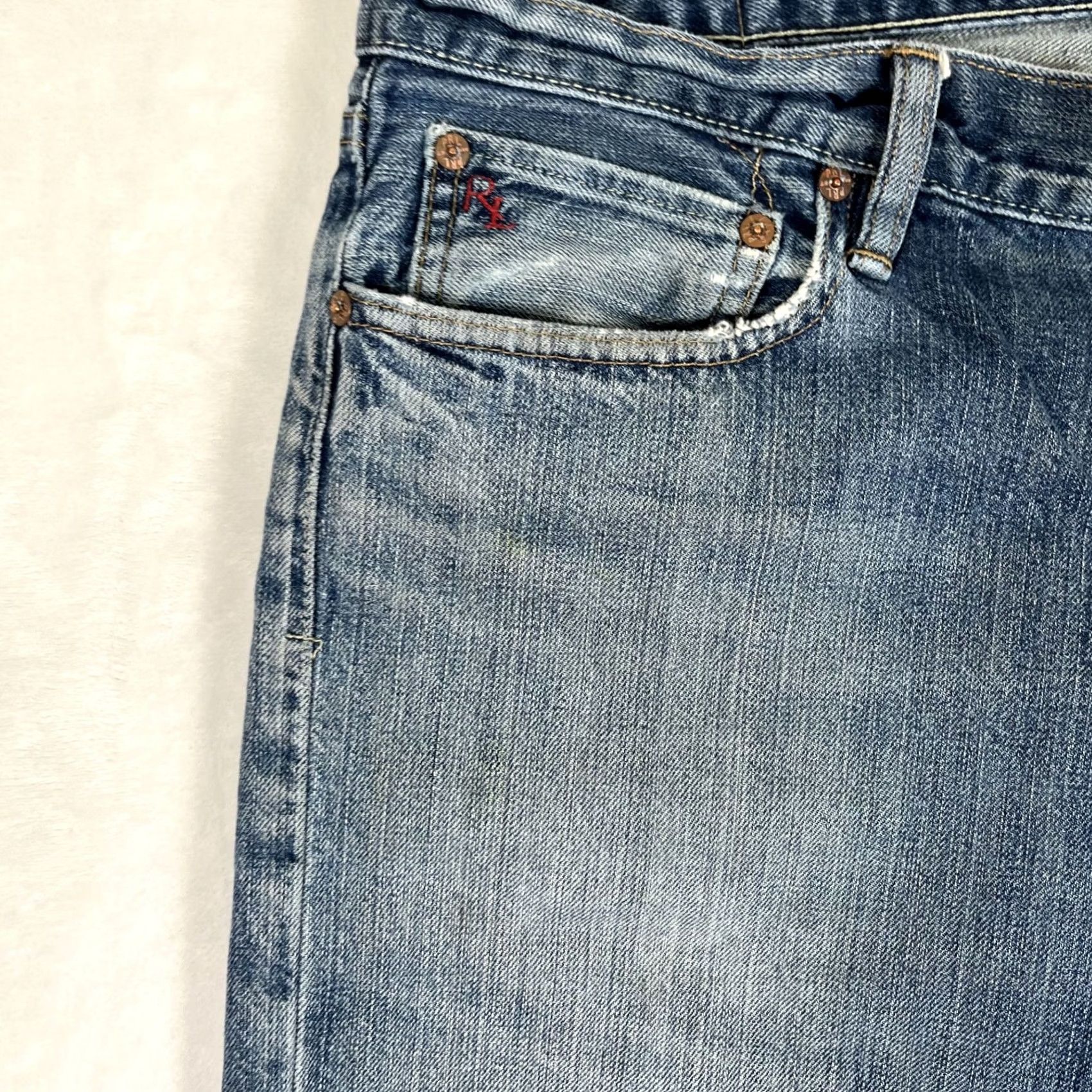 Polo Ralph Lauren VINTAGE Polo Ralph Lauren Jeans Denim 35x32 Blue 5-Pocket Straight Relaxed USA 90s Retro Size US S / EU 44-46 / 1 - 5 Thumbnail