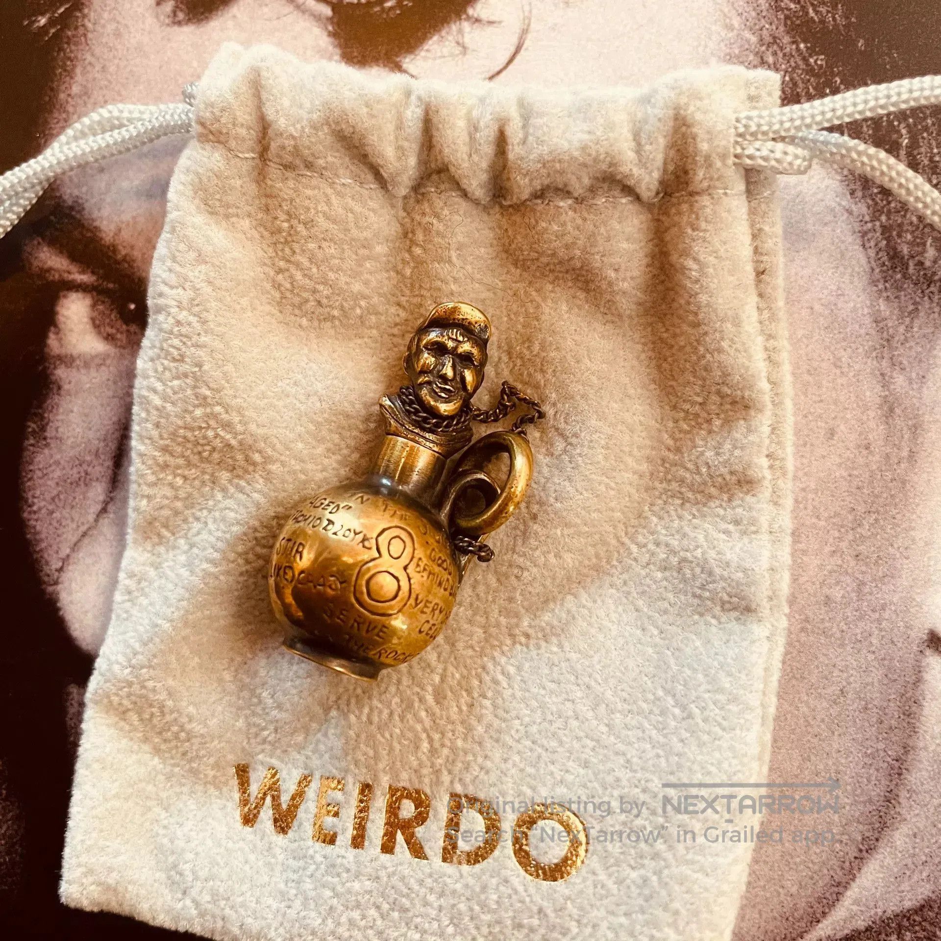 Standard & Strange Weirdo Brass Bottle Man Pendant. Size ONE SIZE - 1 Thumbnail