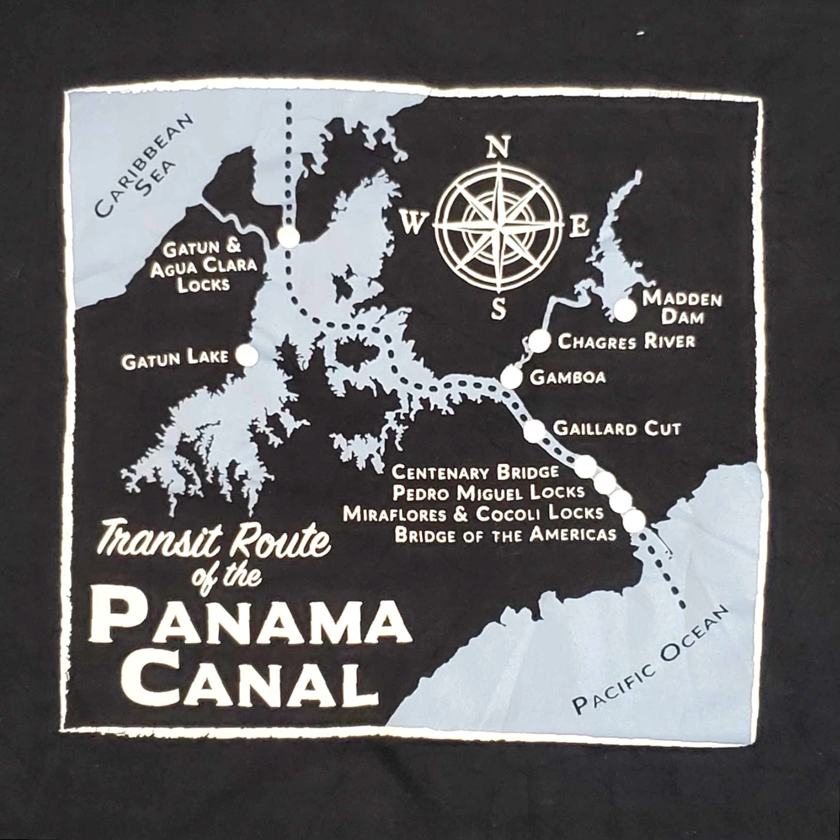Vintage VINTAGE Panama Canal T Shirt Black Graphic Tee Unisex M Transit Route Map Size US M / EU 48-50 / 2 - 3 Thumbnail
