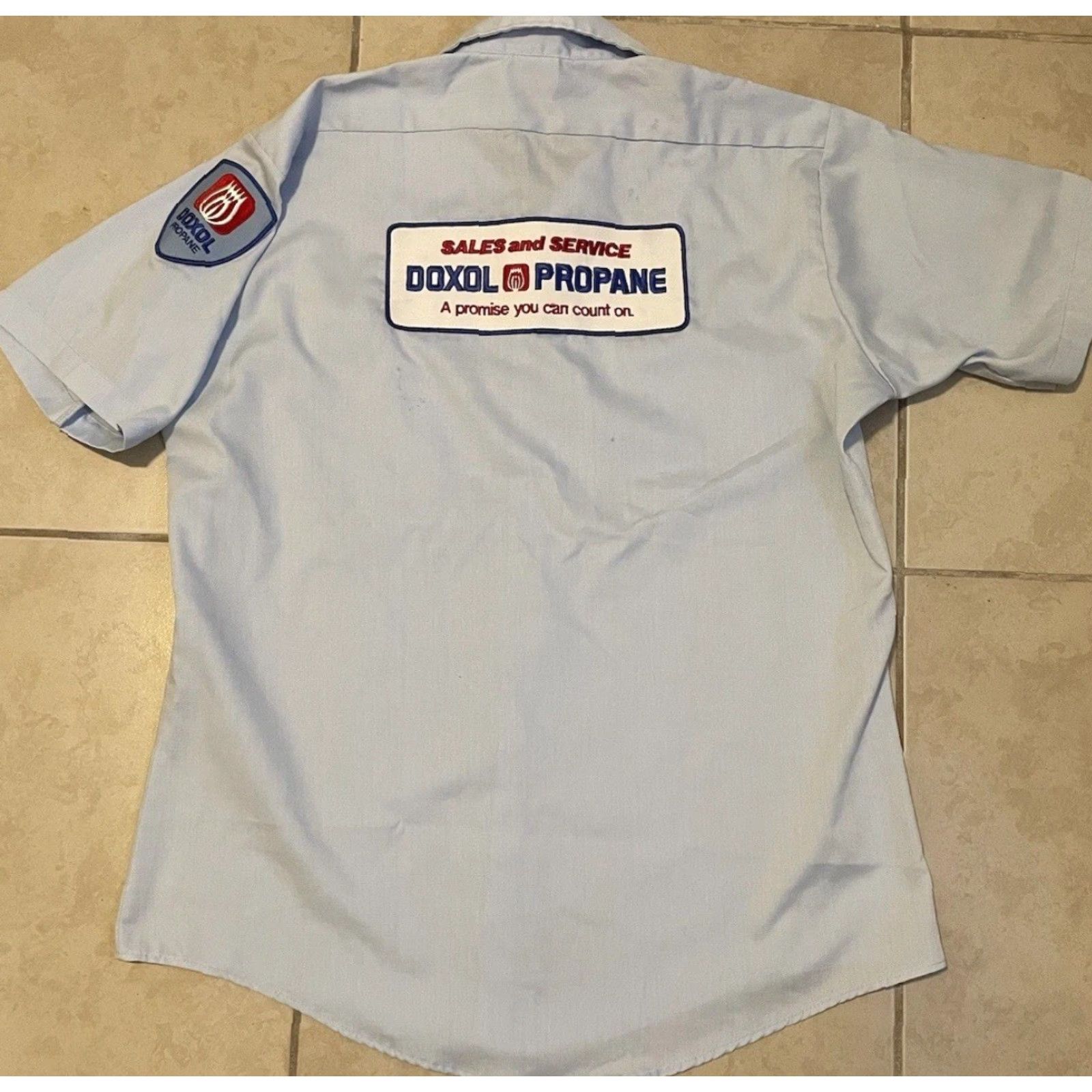 GAS VINTAGE Gas Station T-Shirt Shirt 16 1/2 Blue 70s 80s 90s Grunge Biker USA Union Made Men Boys Short Sleeve Crewneck Tank 16 1/2 Size US L / EU 52-54 / 3 - 2 Thumbnail