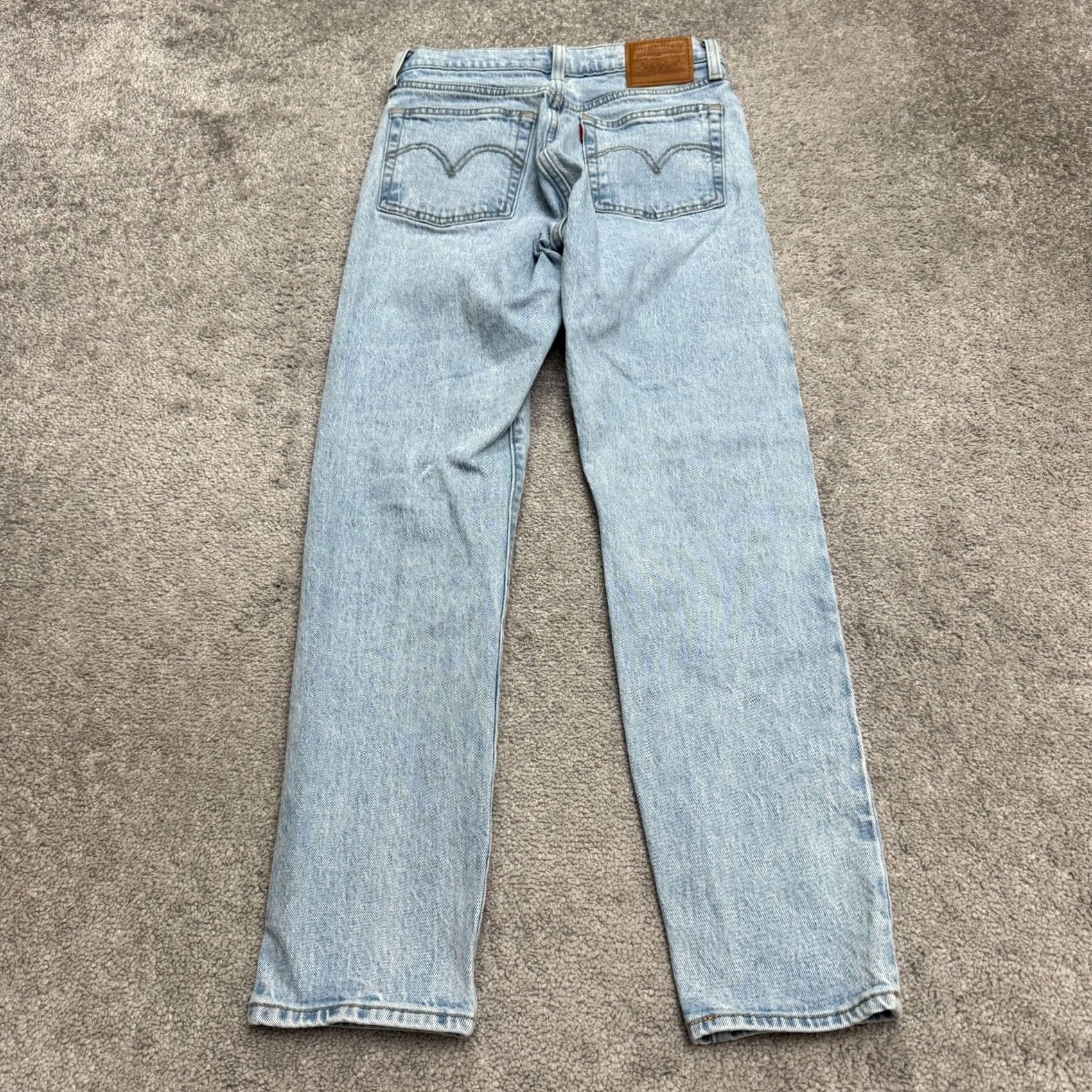 Levi's Levi's Wedgie Straight Jeans Womens 25 Blue Light Wash Stretch Button Fly Denim Size 42" / US 20 - 2 Thumbnail