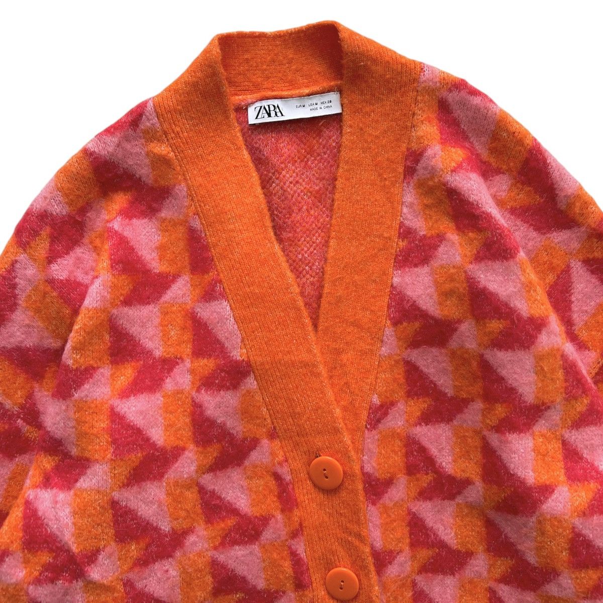 ZARA GEOMETRIC JACQUARD CARDIGAN