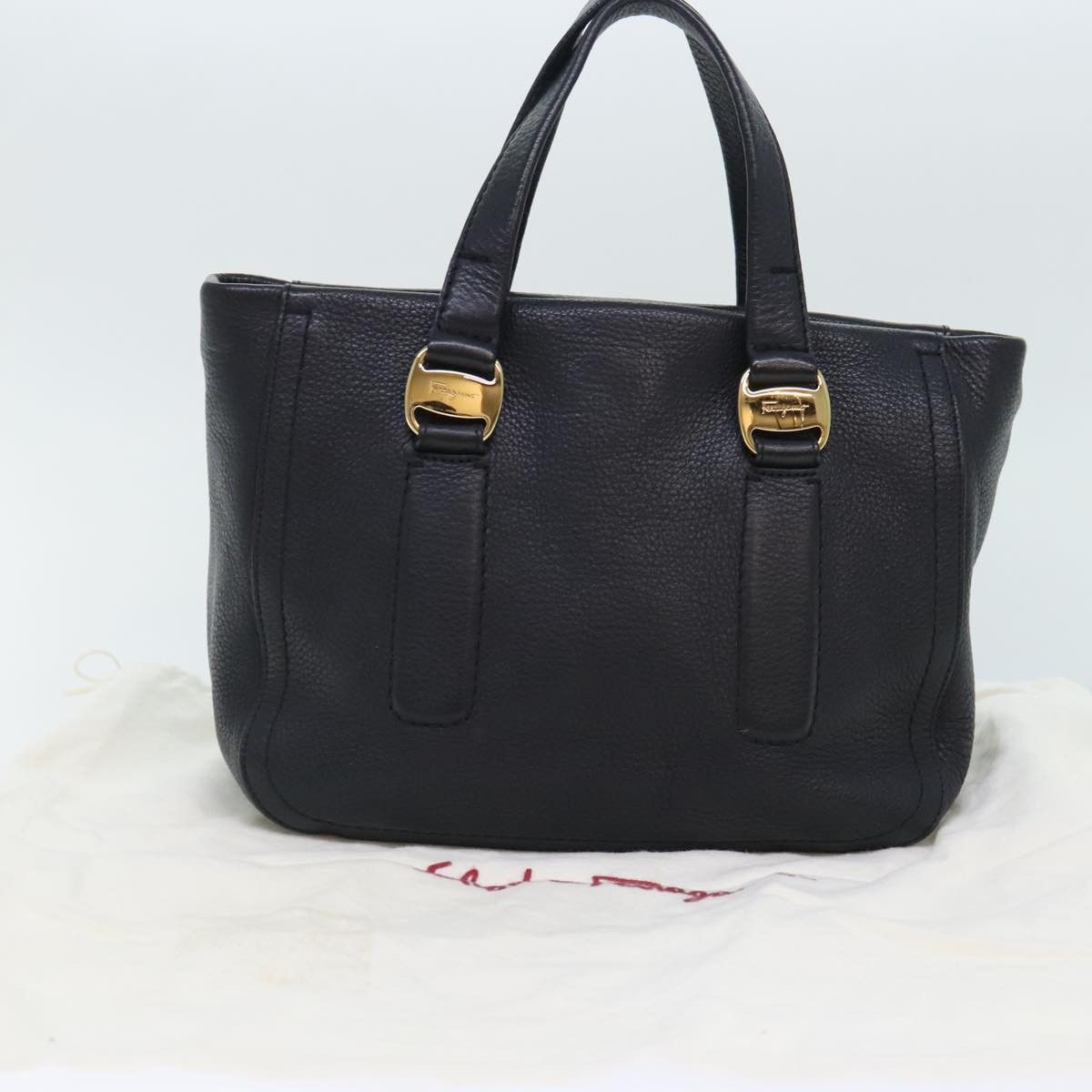 Salvatore Ferragamo Salvatore Ferragamo Vala Hand Bag Leather Black Gold Size ONE SIZE - 12 Thumbnail