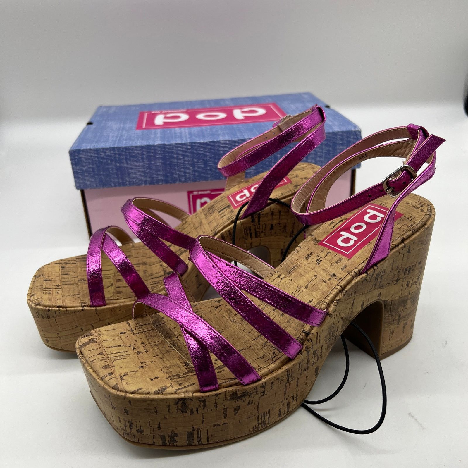 Other Pop Womens Kallie Heeled Sandals Pink Fuschia Multicolor Size US 8 / IT 38 - 5 Thumbnail