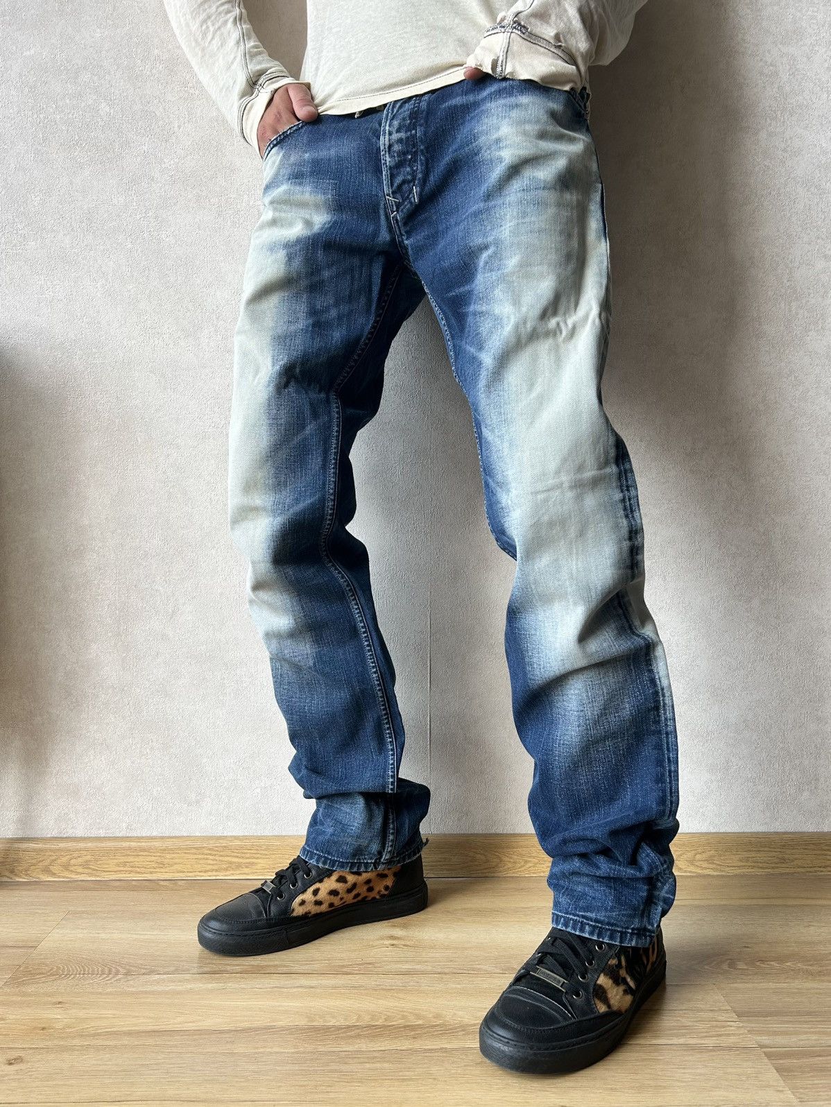 Diesel Diesel Safado Blue Eyecons 2015/1 Denim Jeans Y2K Size US 34 / EU 50 - 2 Thumbnail