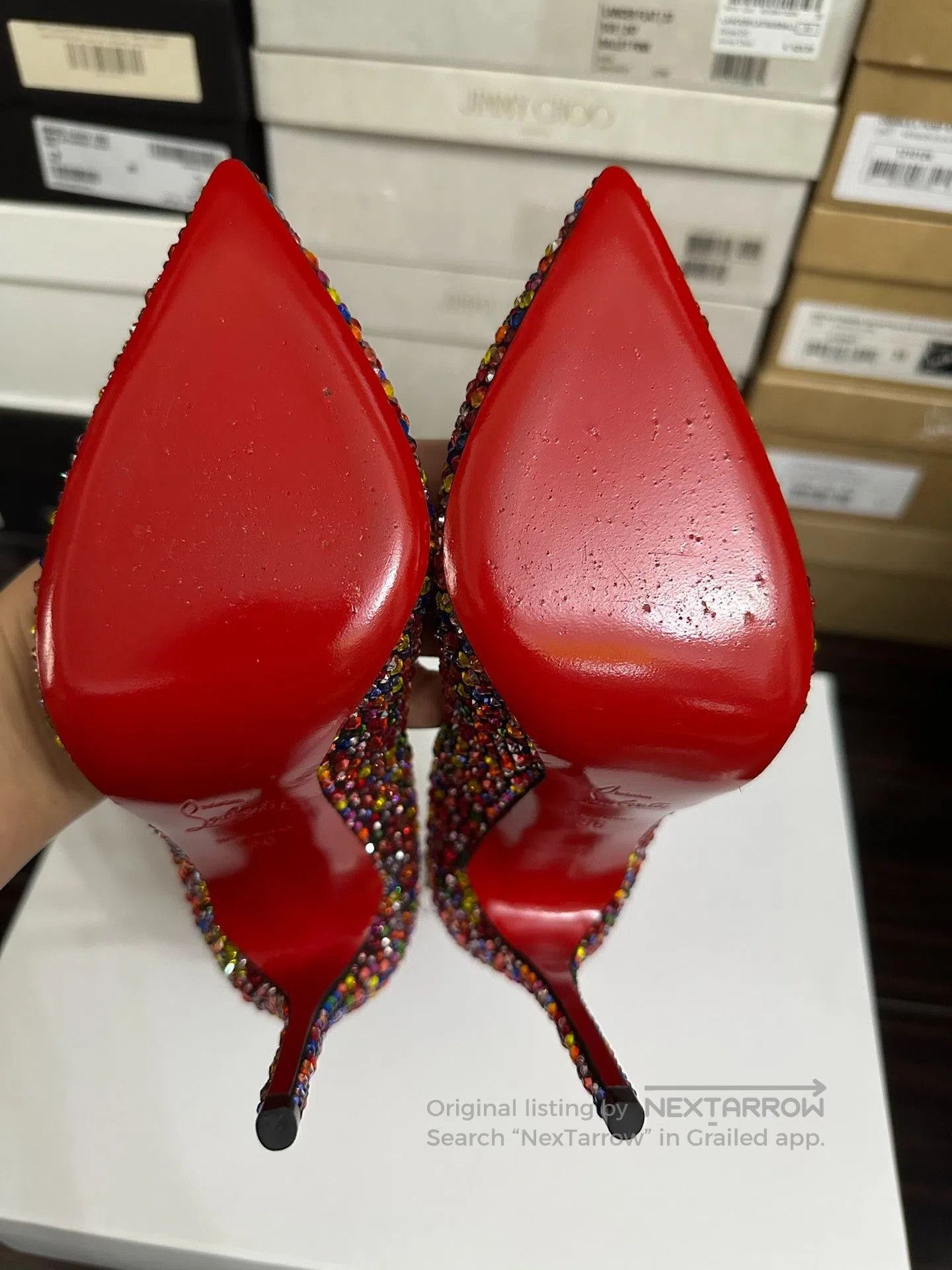 Christian Louboutin Christian Louboutin Crystal Embellished Heels. Size US 5 / IT 35 - 9 Thumbnail