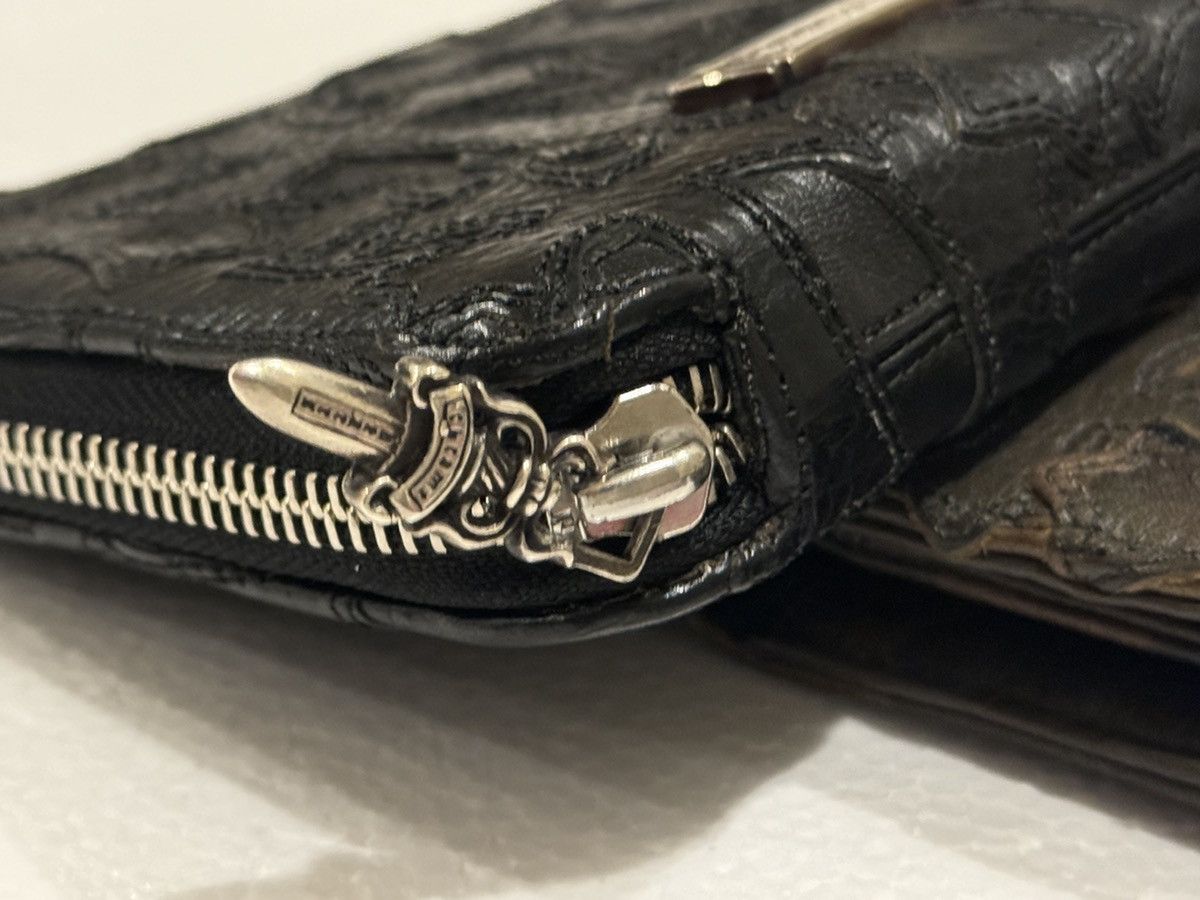 Chrome Hearts Chrome Hearts Cemetery Black Leather Cross Patch Zip Wallet Size ONE SIZE - 5 Thumbnail