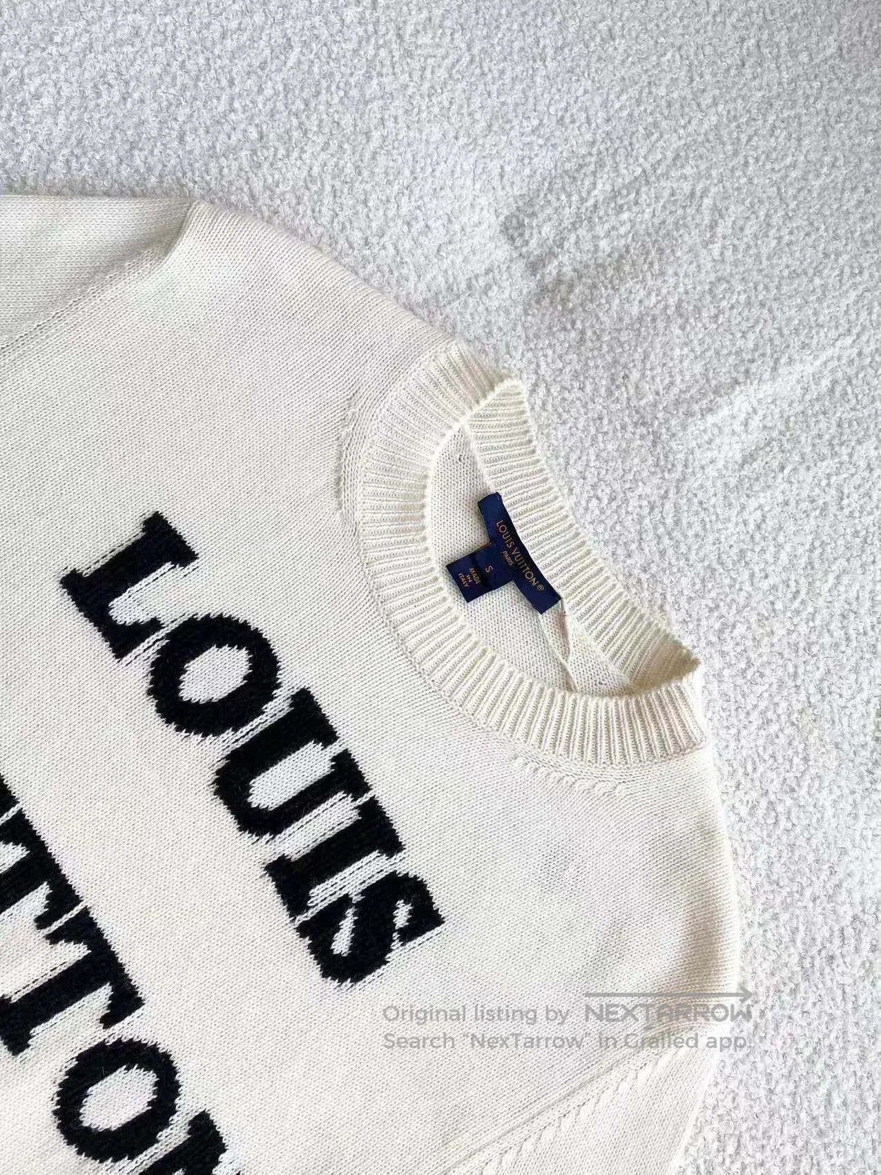 Louis Vuitton Louis Vuitton 23SS white letter knit pullover sweater| Size S / US 4 / IT 40 - 4 Thumbnail