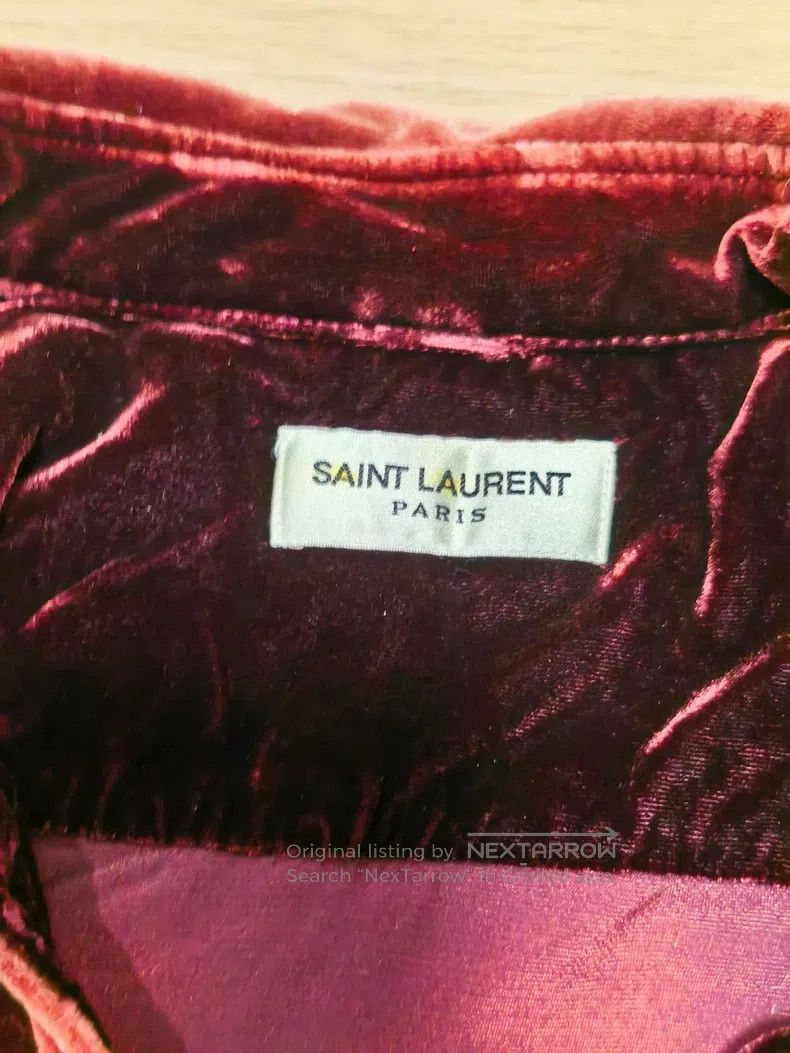 Saint Laurent Paris Saint Laurent Paris Deep Red Burgundy Velvet Shirt Size US S / EU 44-46 / 1 - 2 Thumbnail