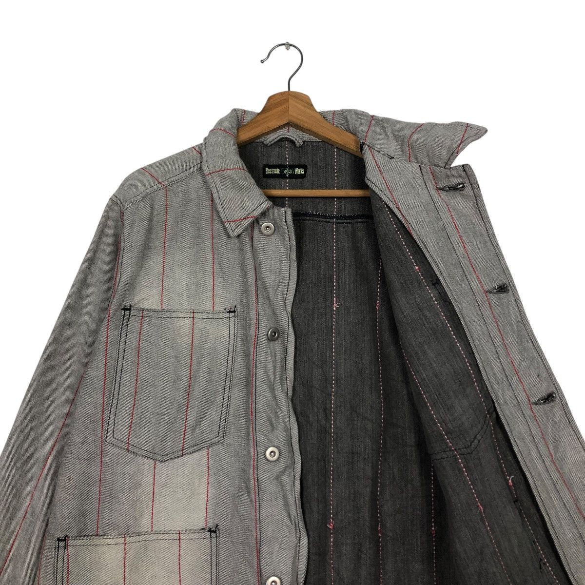 Japanese Brand VINTAGE HICKORY CHORE STRIPED JACKET ELECTRONIC ISSEYMIYAKE Size US L / EU 52-54 / 3 - 14 Thumbnail