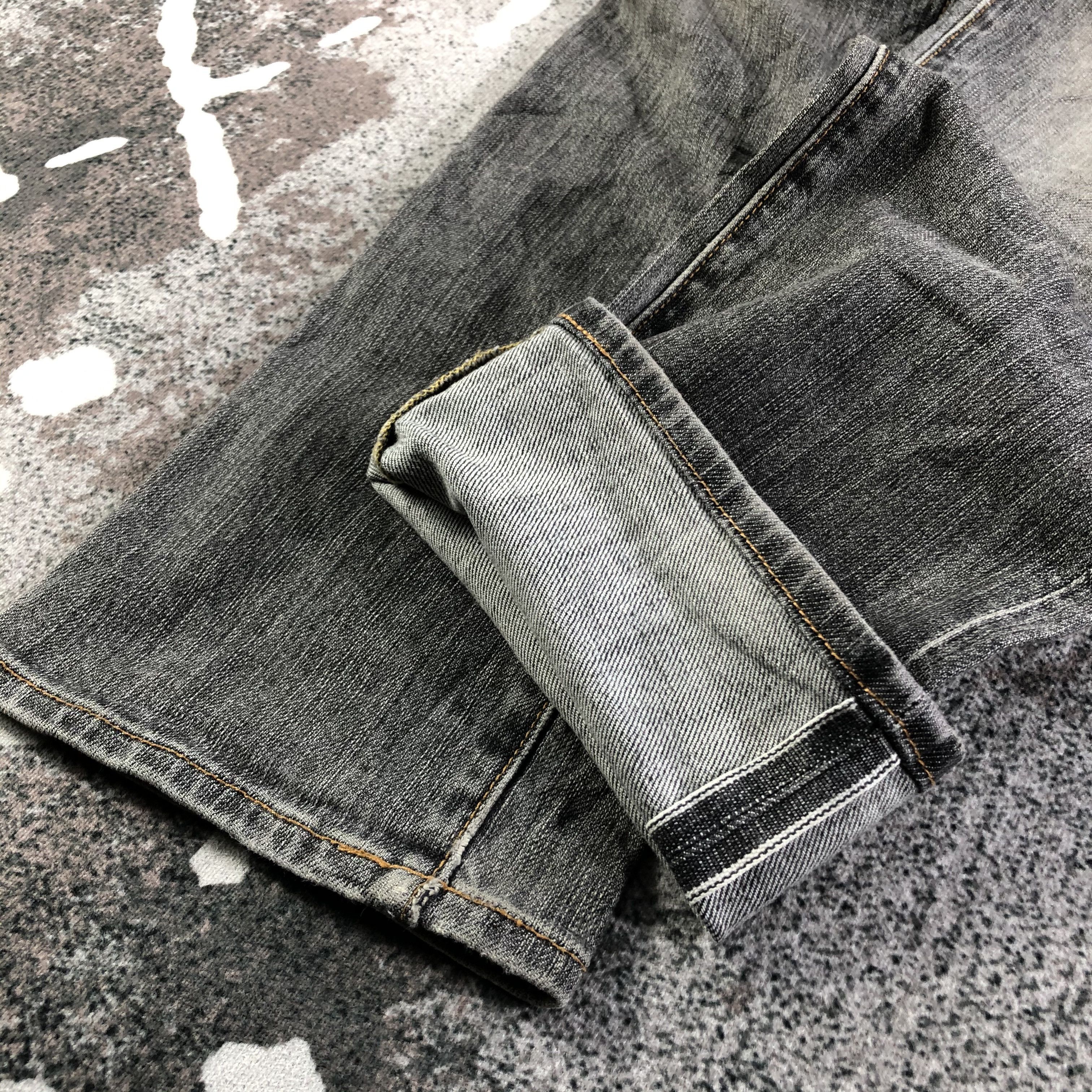 Japanese Brand Back Number Faded Black Selvedge Jeans KJ2107 Size US 29 - 7 Thumbnail