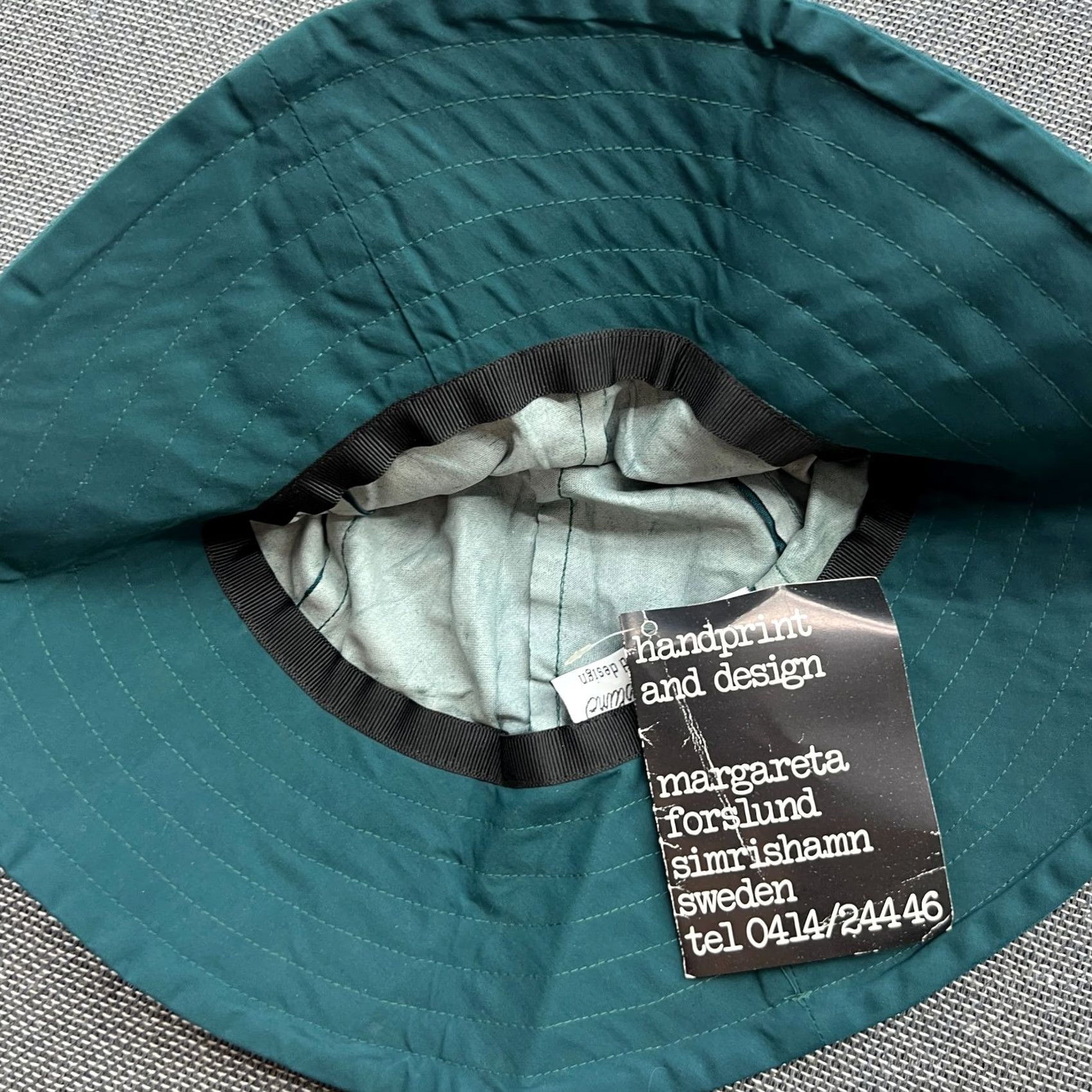 Vintage Margareta Forslund Womens Bucket Hat S Green Ladies Pattern: Solid Cotton Blended Fabric Outdoor Size ONE SIZE - 2 Thumbnail