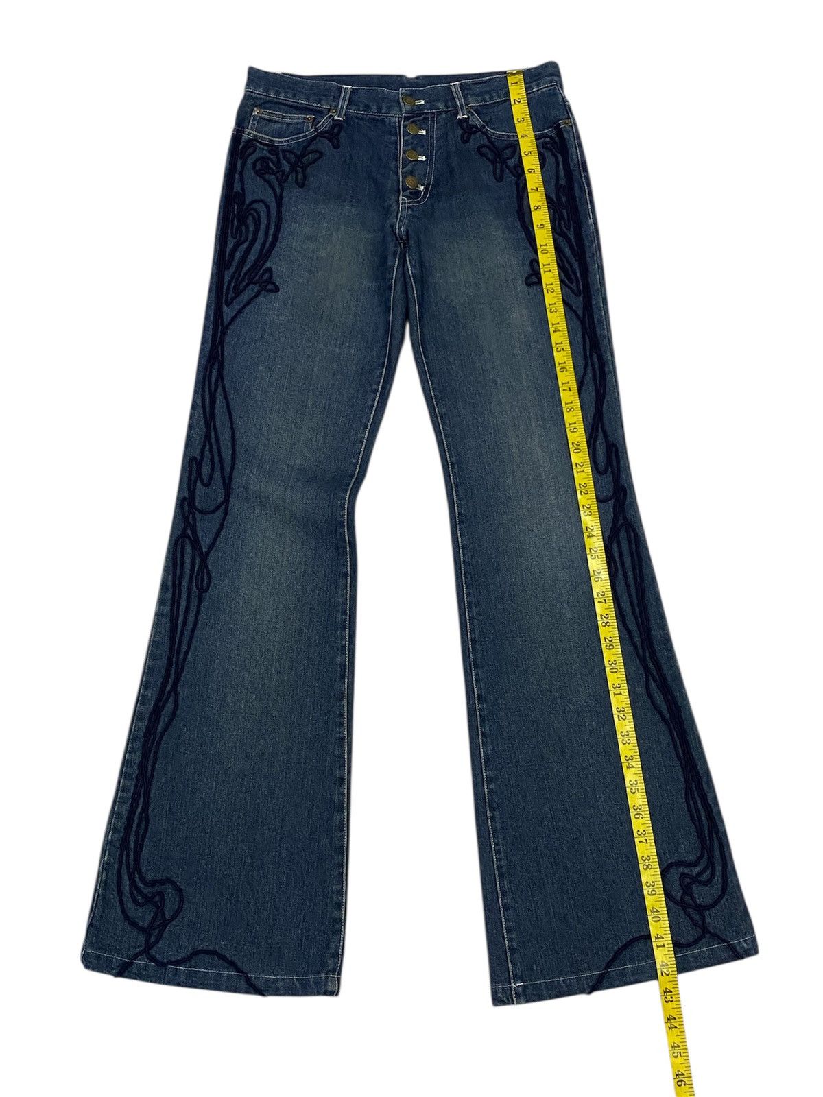 Tornado Mart 💃Tornado Mart Embroidery Tribal Denim Flare Jeans Size 30" / US 8 / IT 44 - 17 Thumbnail