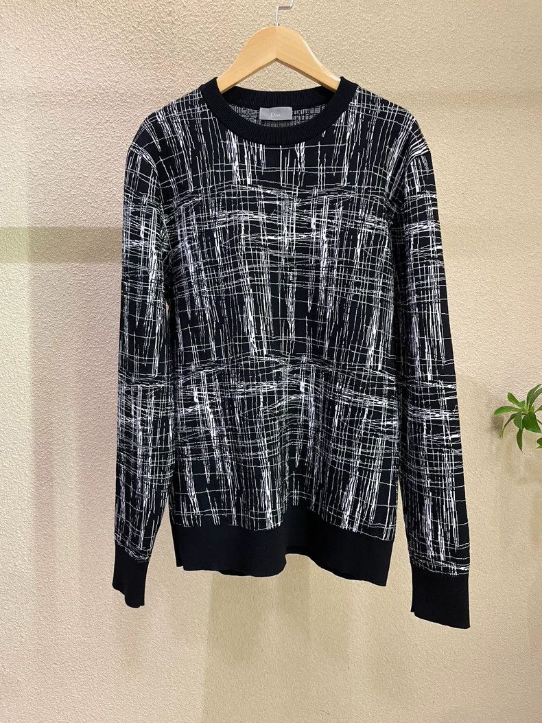 Dior Dior Black White Wool Sweater S - dmc Size US S / EU 44-46 / 1 - 1 Thumbnail