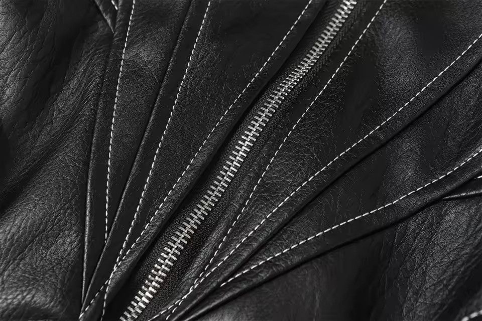 Japanese Brand PU Leather Zipper Hooded Jackets Faux Fur Collar Size US L / EU 52-54 / 3 - 5 Thumbnail