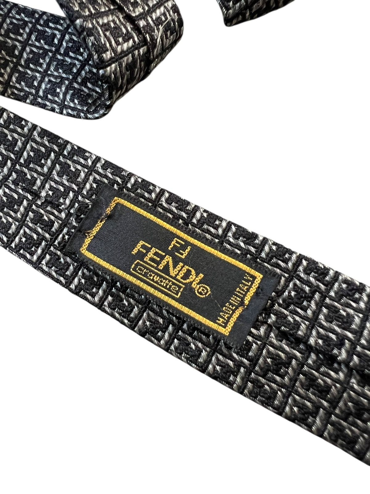 Fendi Vintage Fendi Monogram Silk Tie Size ONE SIZE - 6 Thumbnail