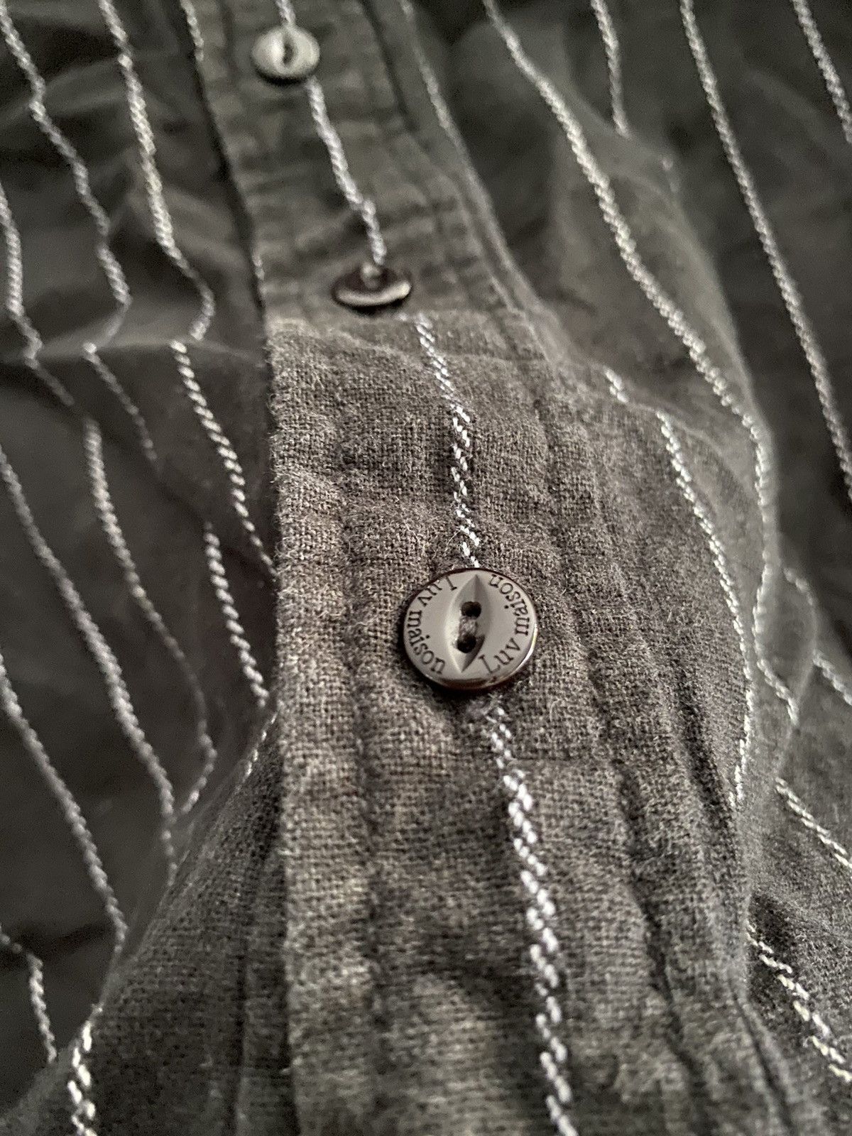 JACKROSE 2000s luv maison by jack rose striped chain stitch shirt Size US M / EU 48-50 / 2 - 7 Thumbnail