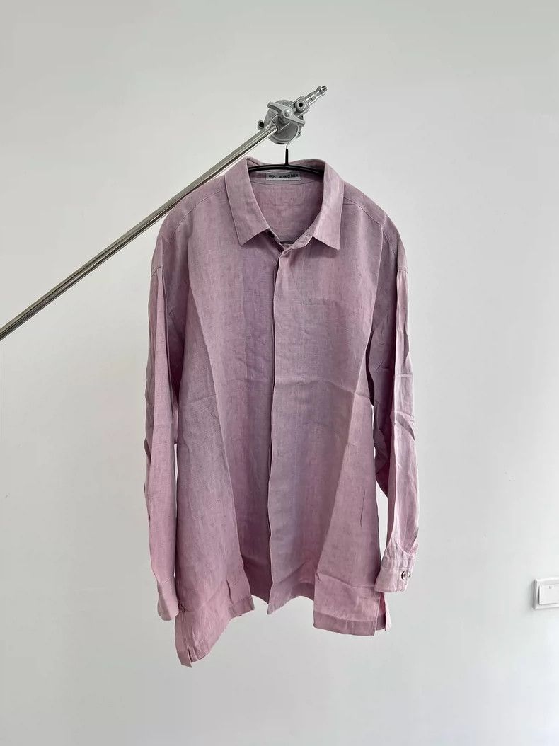 Issey Miyake issey miyake Pink purple silk linen silhouette shirt 2506-N Size US L / EU 52-54 / 3 - 2 Thumbnail