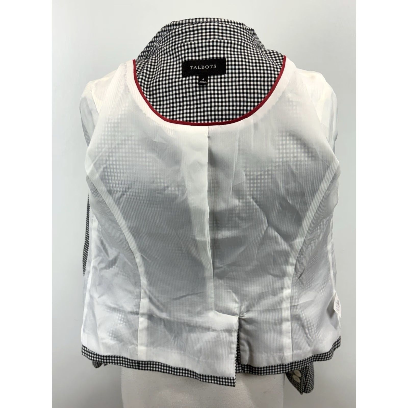 Talbots Talbots Blazer Shirt Women’s 4 Black White Gingham Cotton Lined One-Button Long Sleeve Vintage? (No N/A) Size S / US 4 / IT 40 - 7 Thumbnail