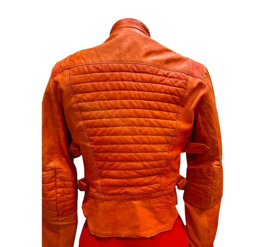 Other VTG Peruvian Connection Leather Moto Jacket Orange Size 2 m Size XS / US 0-2 / IT 36-38 - 2 Thumbnail