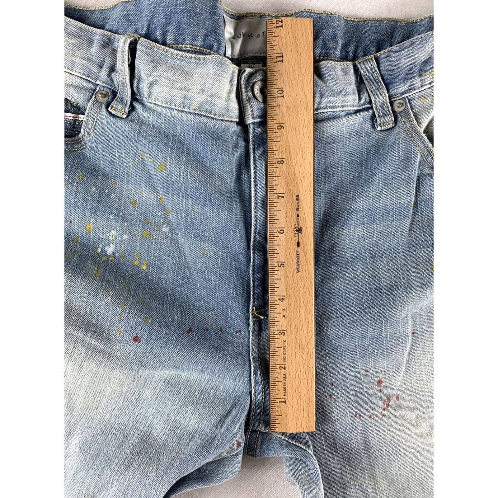 Levi's Levi's Jeans Paint Splater Sun + Stone Mens 34x30 Blue Denim Straight Regular Mid Blue 37x30 ACTUAL 34 Waist 30 Inseam Mens Size US 34 / EU 50 - 4 Thumbnail