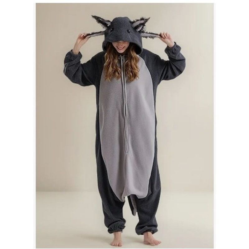 Other Adult Grey Axolotl Hooded Jumper w/ Tail & Pockets - Small Size ONE SIZE - 1 Thumbnail