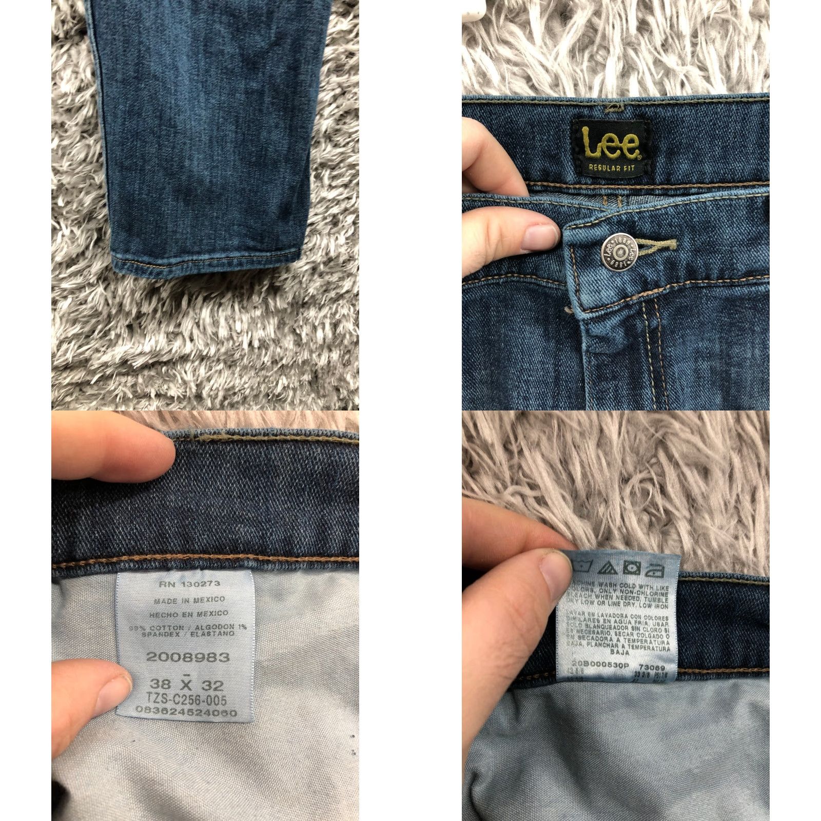 Lee Lee Jeans Mens Regular 38x32 Straight Leg Denim Blue Dark Wash Mid Rise 5-Pocket Comfort Brand Lee Modern Series Size US 38 / EU 54 - 8 Thumbnail