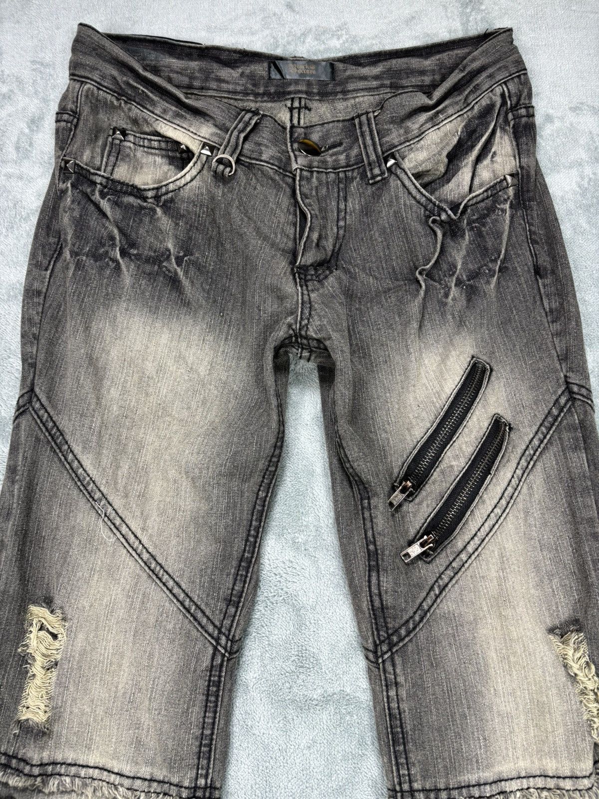 14th Addiction Black Baccara Flared Bondage Pants. S0258 Size US 29 - 5 Thumbnail