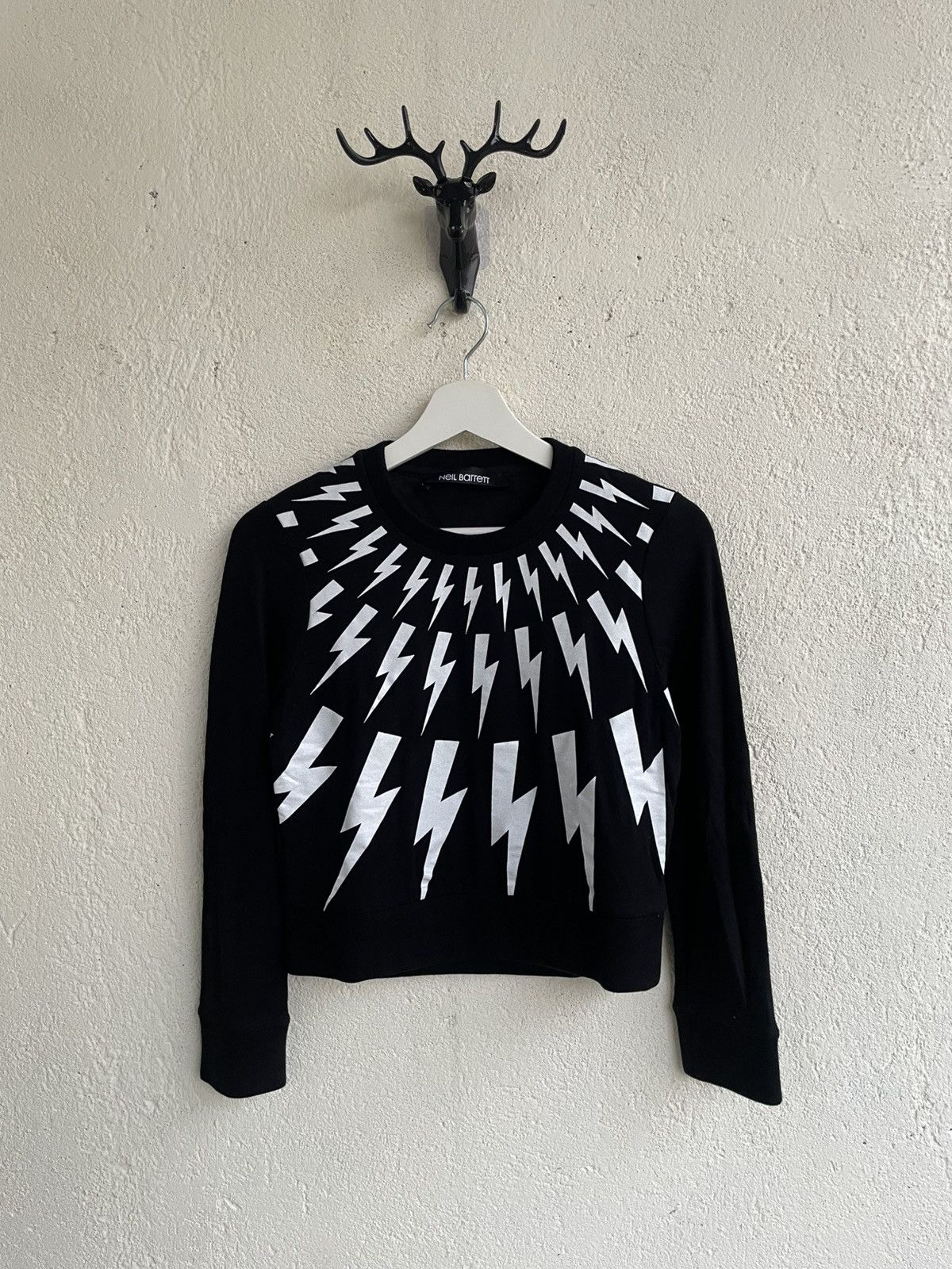 Maison Margiela 2000s Neil Barrett Lightning Bolt Print Cropped Y2K Hysteric Size S / US 4 / IT 40 - 1 Thumbnail