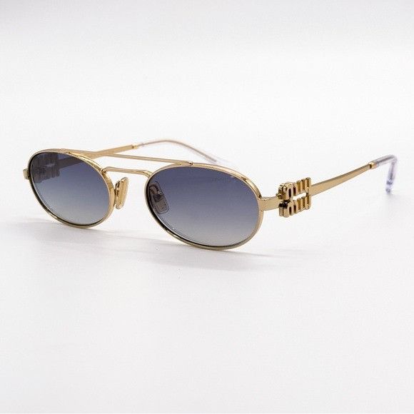 Miu Miu NEW MIU MIU MU54ZS 5AK30C WOMEN SUNGLASSES SMU 54Z GOLD OVAL Size ONE SIZE - 4 Thumbnail
