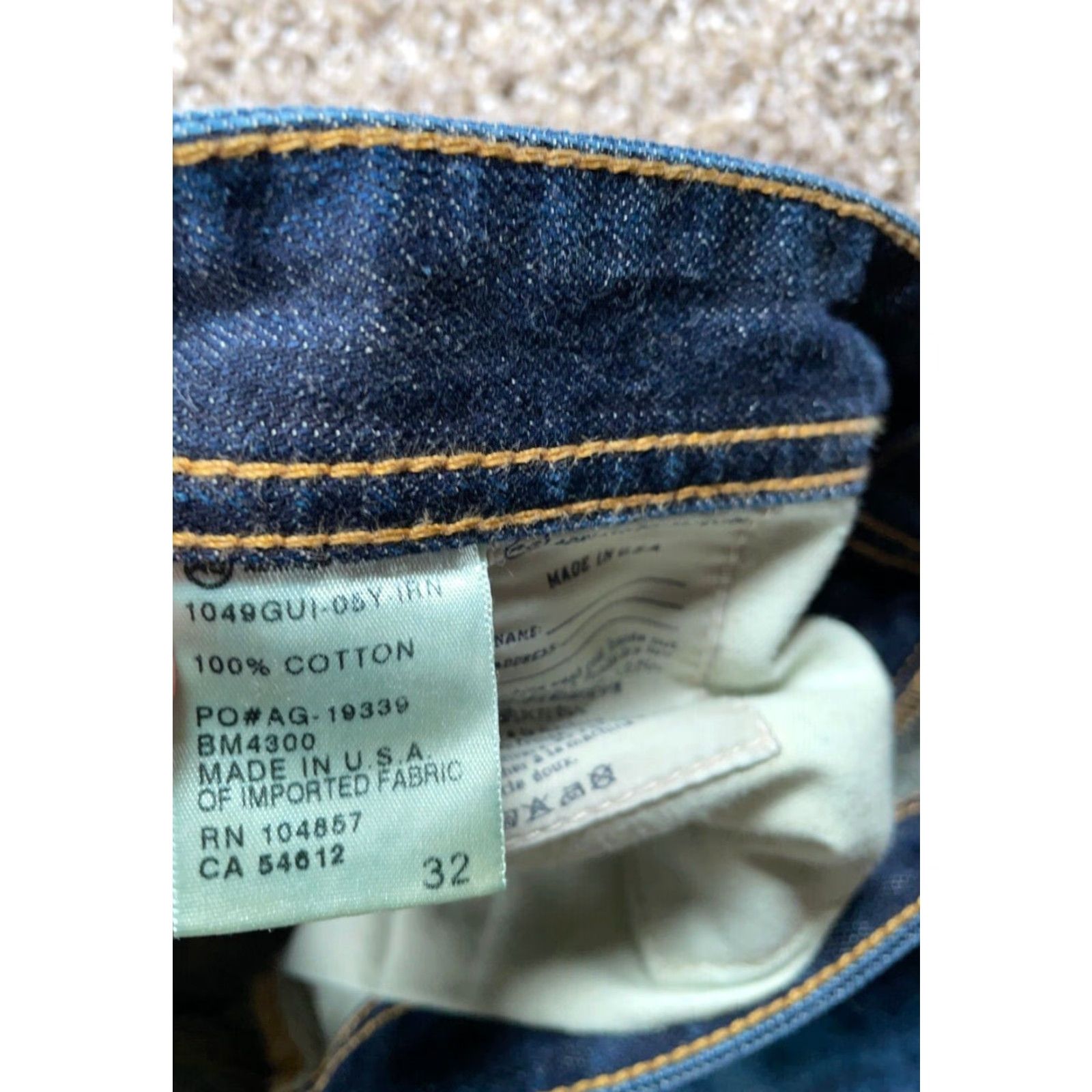 Denime VINTAGE AG Adriano Goldschmied Men’s Jeans 32 Straight Leg Blue Denim Casual US Made Size US 32 / EU 48 - 4 Thumbnail