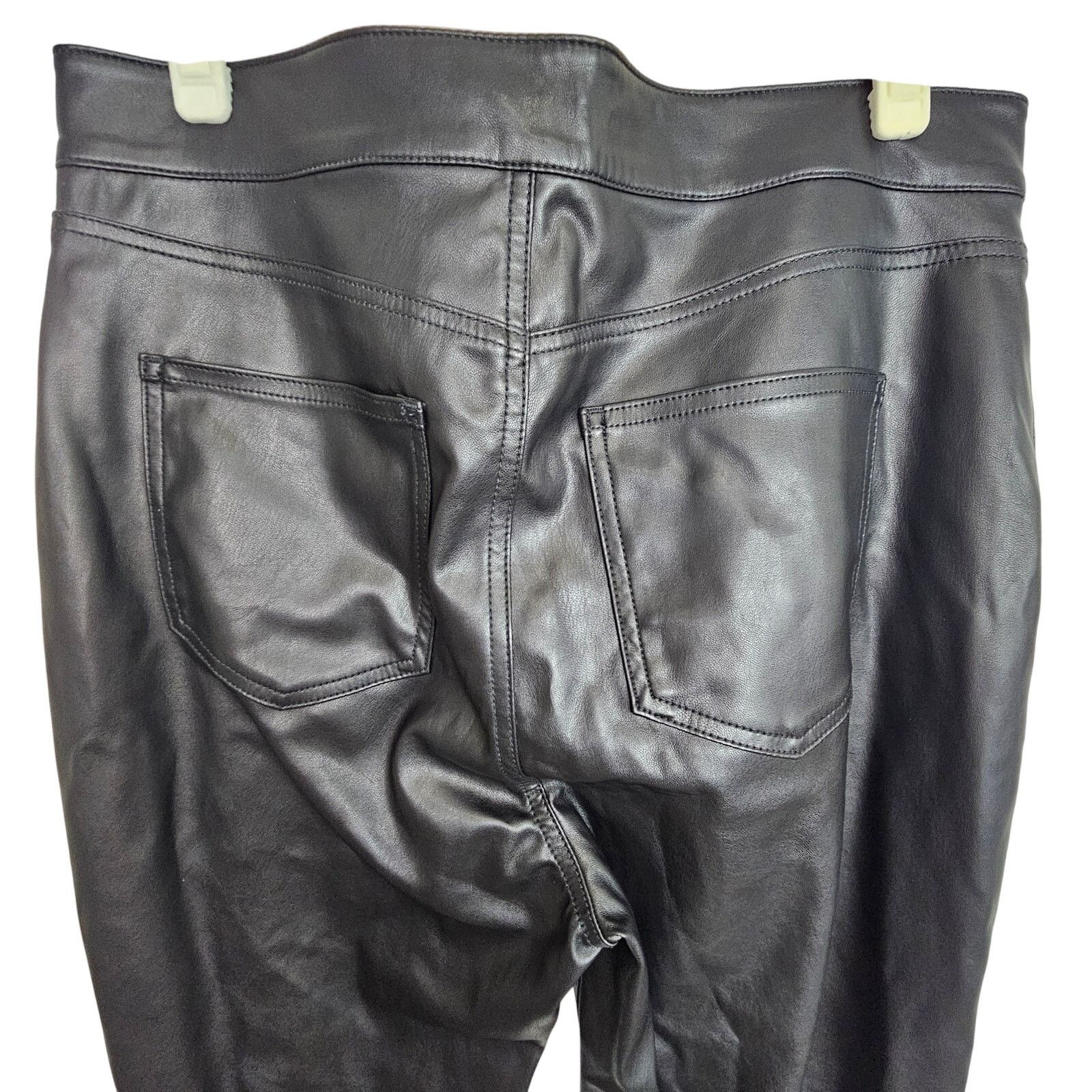 Ann Taylor Ann Taylor Womens Black Faux Leather High Waist Pants Sz 10 Size 32" / US 10 / IT 46 - 8 Thumbnail