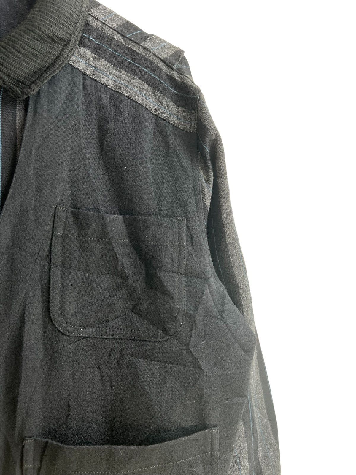Comme des Garcons Homme Deux 80s Half Moon TK CDG Hybrid Vest Striped Boxy Bomber Jacket Size US L / EU 52-54 / 3 - 6 Thumbnail