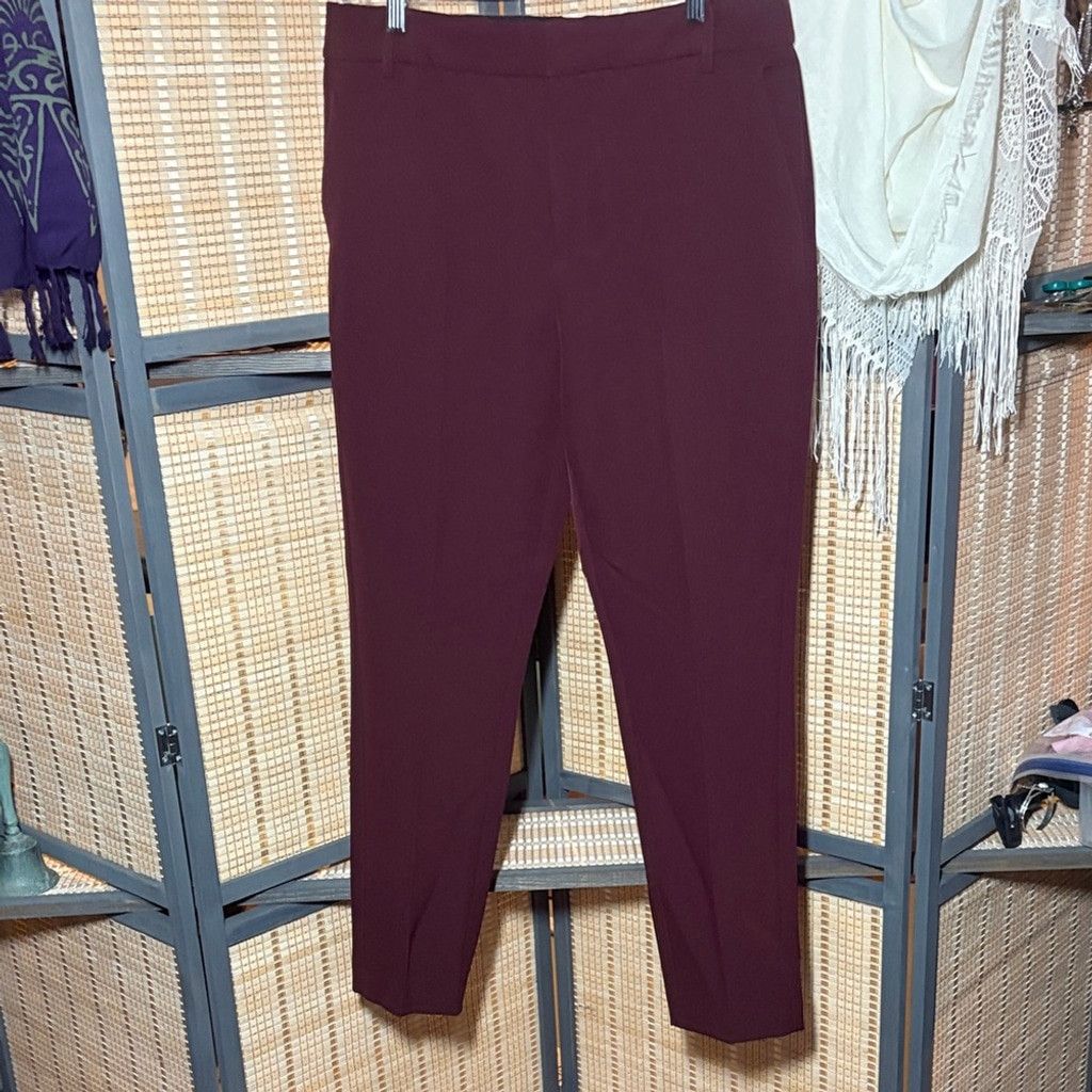 Nine West Nine West Burgundy Skinny Pants Size 34" / US 12 / IT 48 - 1 Thumbnail