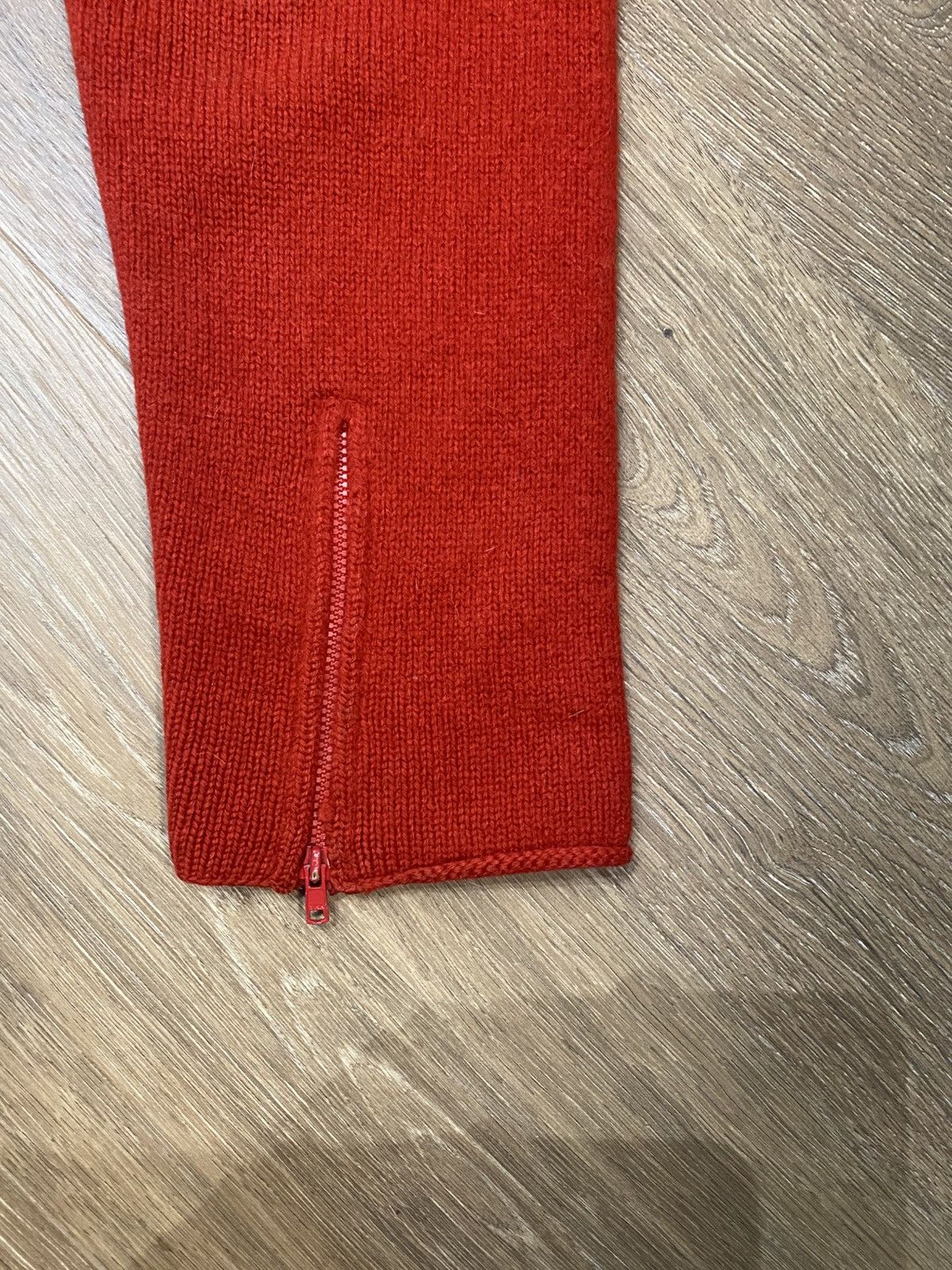 Yuji Yamada Yuji Yamada, Red Striped Zip-Up Cardigan Size US M / EU 48-50 / 2 - 6 Thumbnail