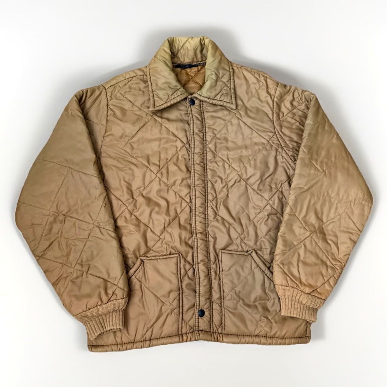 Vintage VINTAGE Zip-Up Jacket Mens M Brown Quilted Collared Nylon Softshell Bomber Workwear 70s Size M Brown Mens Size US M / EU 48-50 / 2 - 2 Thumbnail