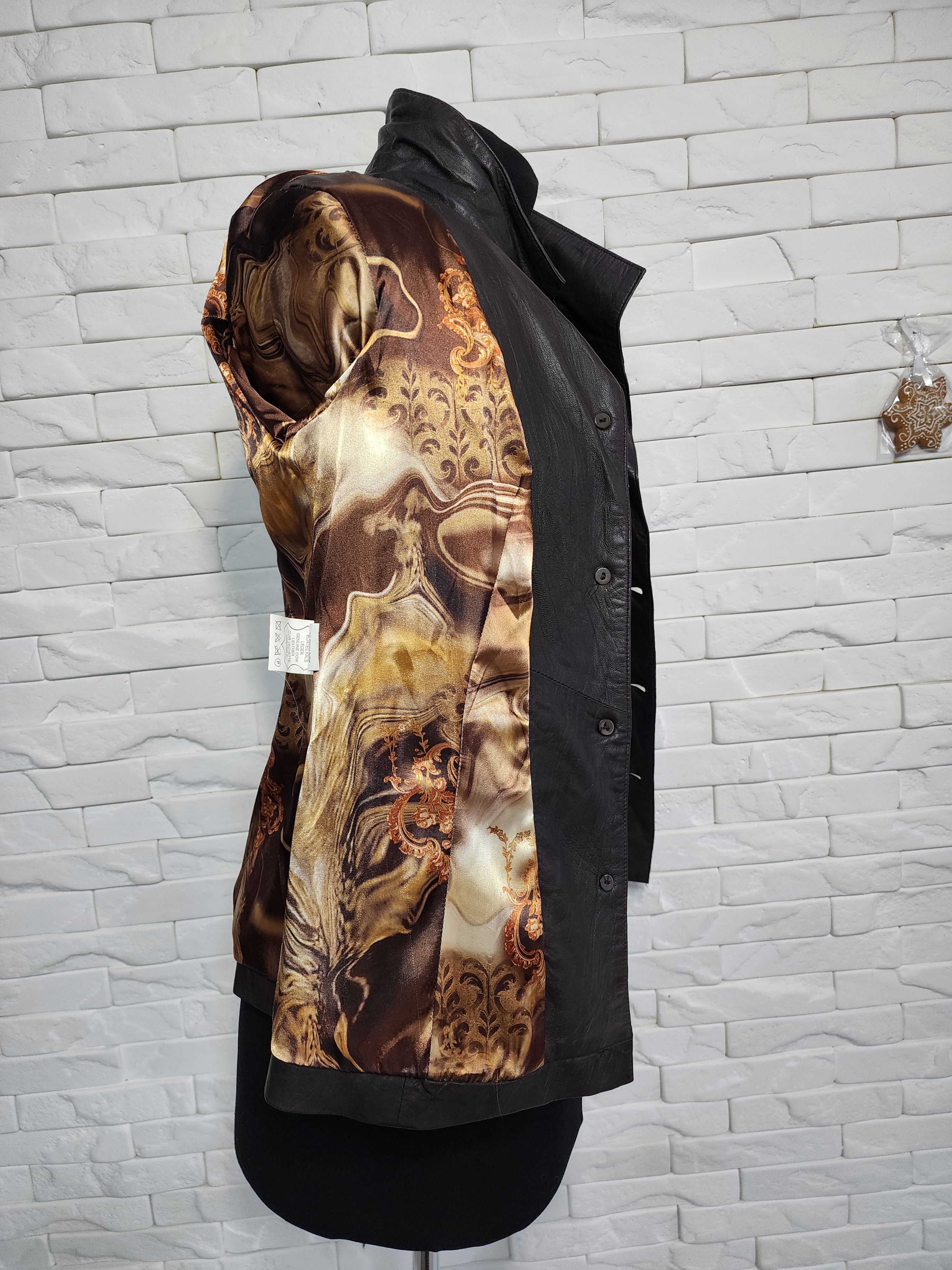Other Brown Leather Jacket: Women's Button-Up with Pockets Size M / US 6-8 / IT 42-44 - 9 Thumbnail