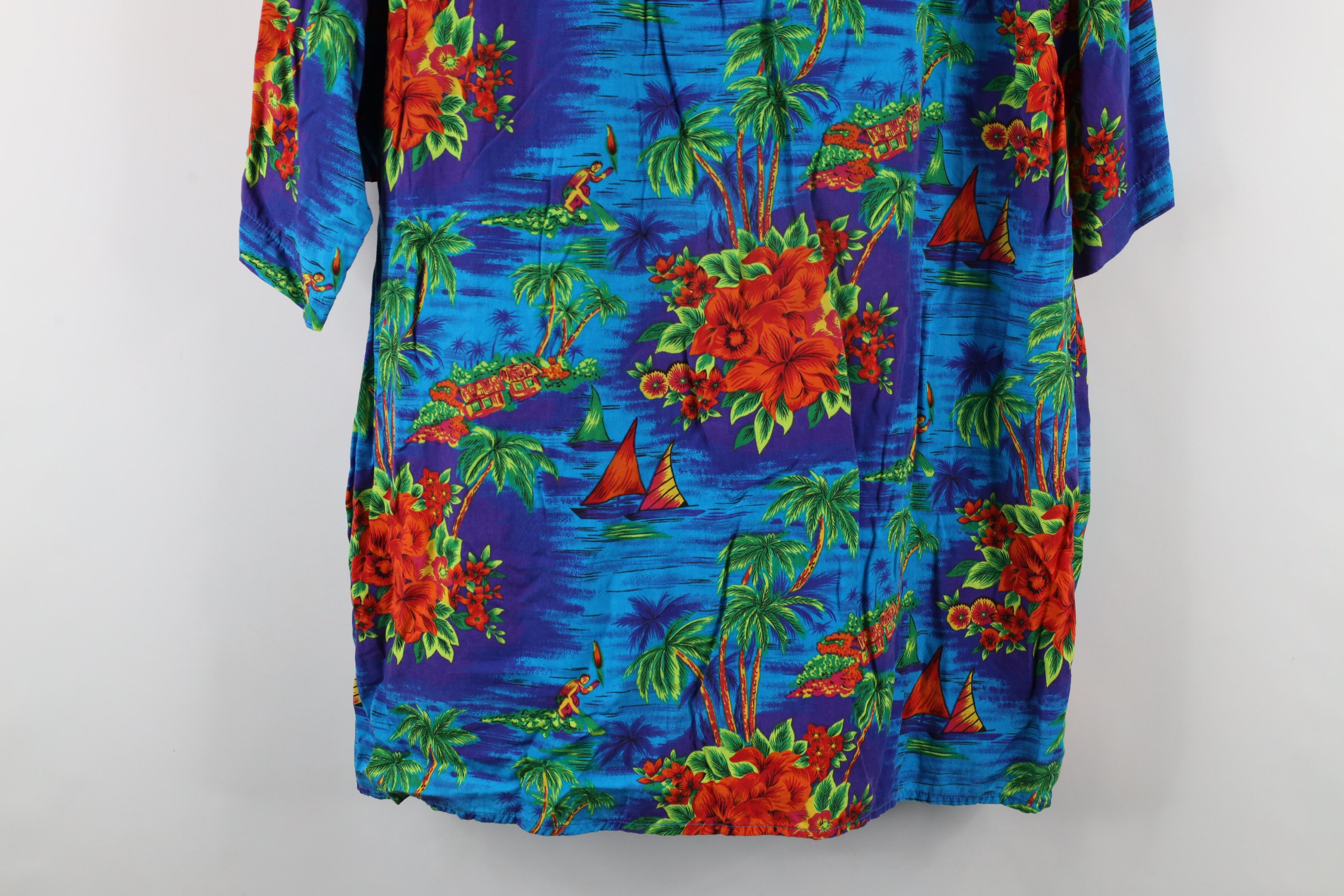 Gap × Vintage Vintage 90s Gap Collar Hawaiian Flower Collared Button Shirt Size US L / EU 52-54 / 3 - 10 Thumbnail