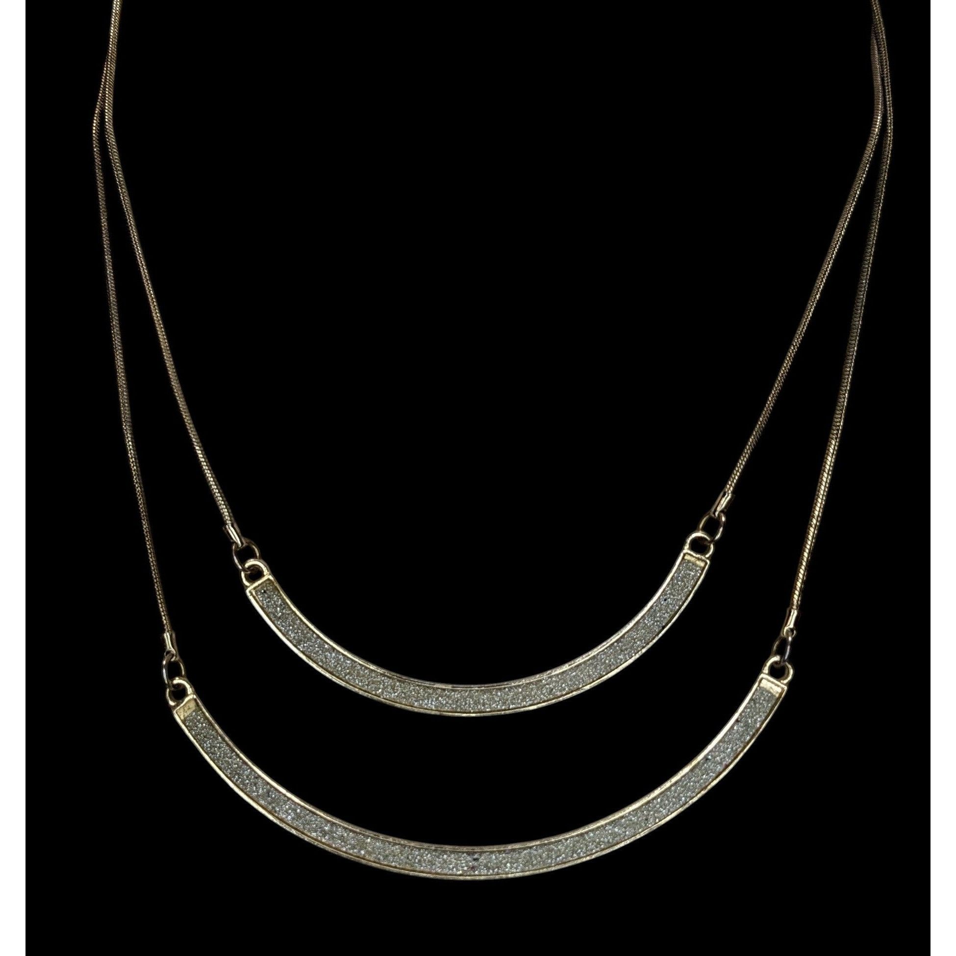 Other Claires Double Layer Glitter Crescent Necklace Size ONE SIZE - 4 Thumbnail