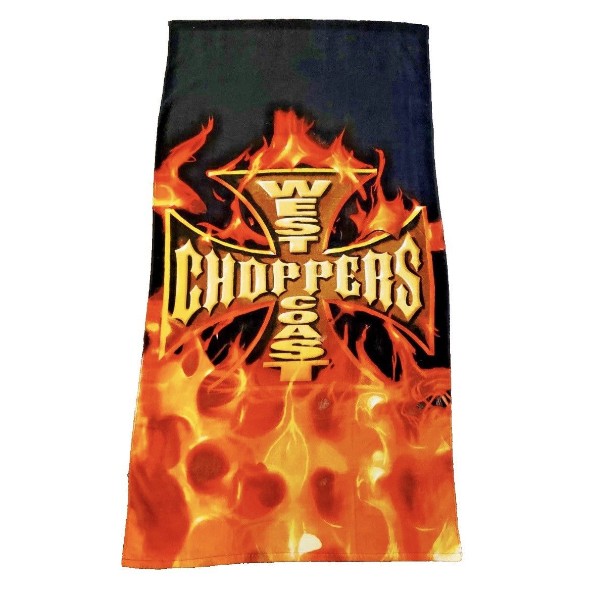 Vintage 2004 West Coast Choppers Towel 60” x 30” Rare Flames